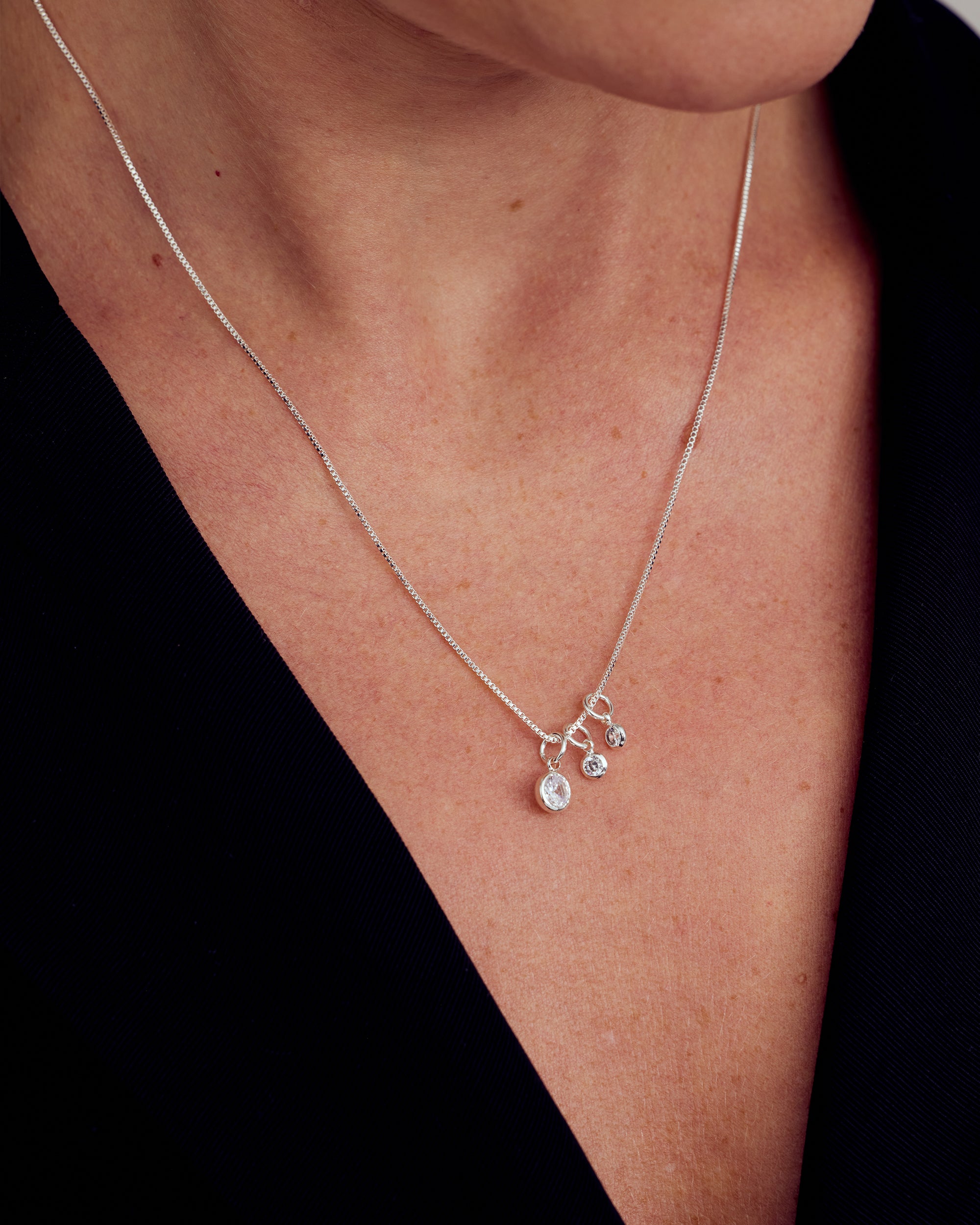 Lili Maria 'Mor Child' Necklace - Zirconia - 18 carat gold plated