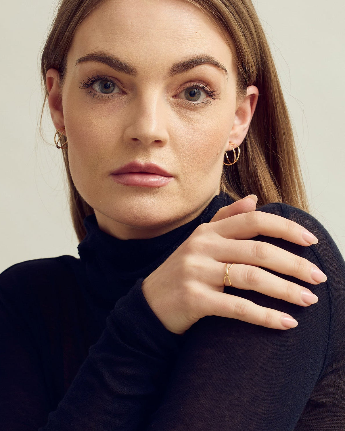 <tc>Jewelry set - Mia Earrings SMALL / Mia Earcuff - 18 carat gold-plated</tc>
