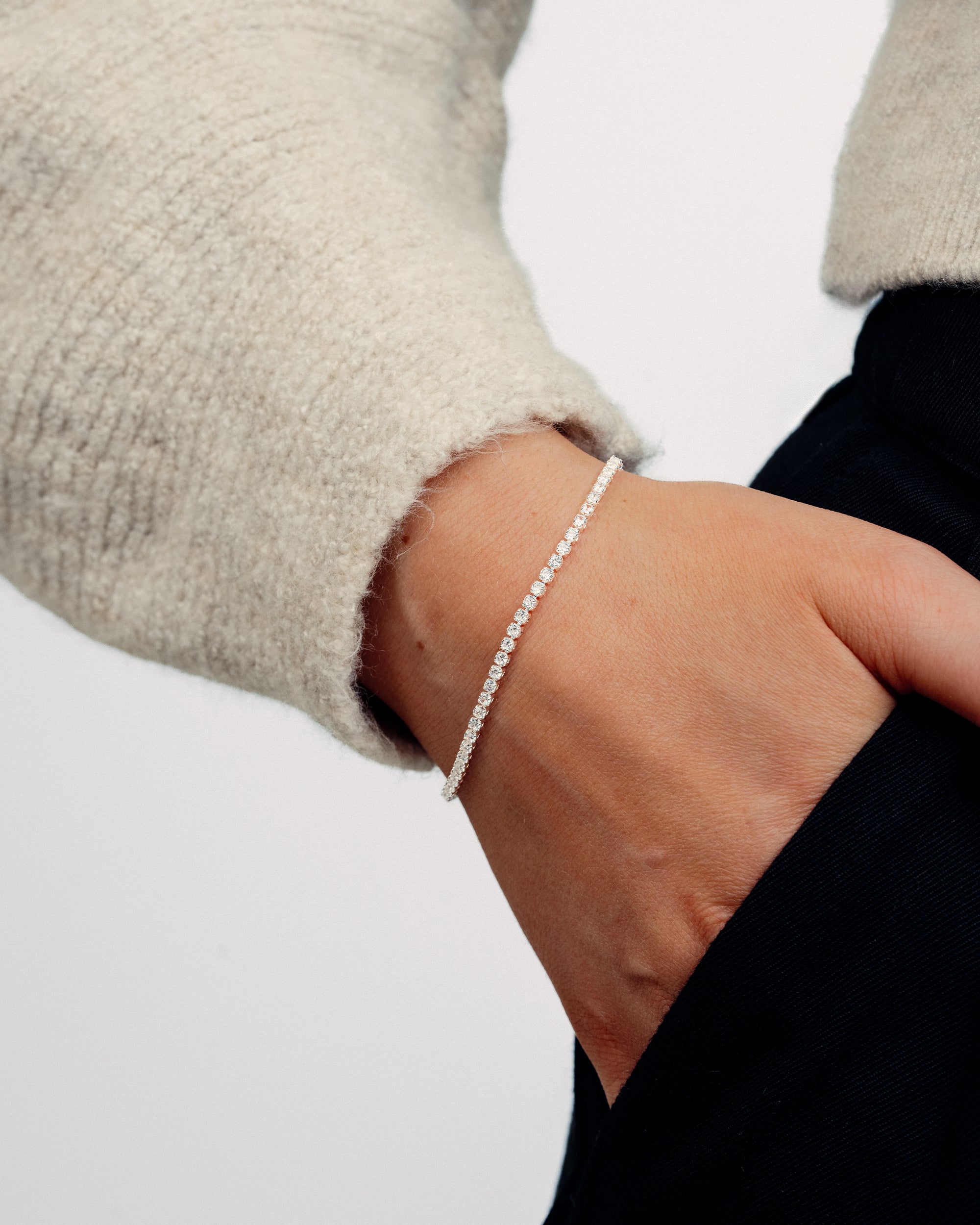 Mille Armbånd Lille - Zirkonia - Sølvbelagt