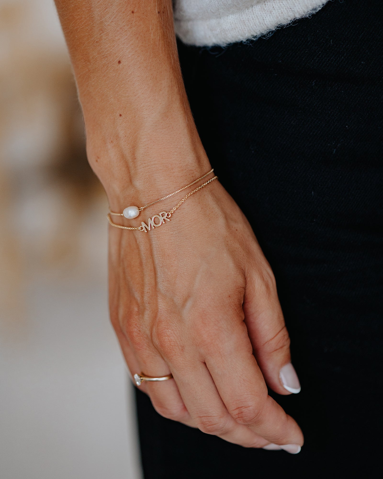 Lea Perle Armbånd - 18 karat forgyldt