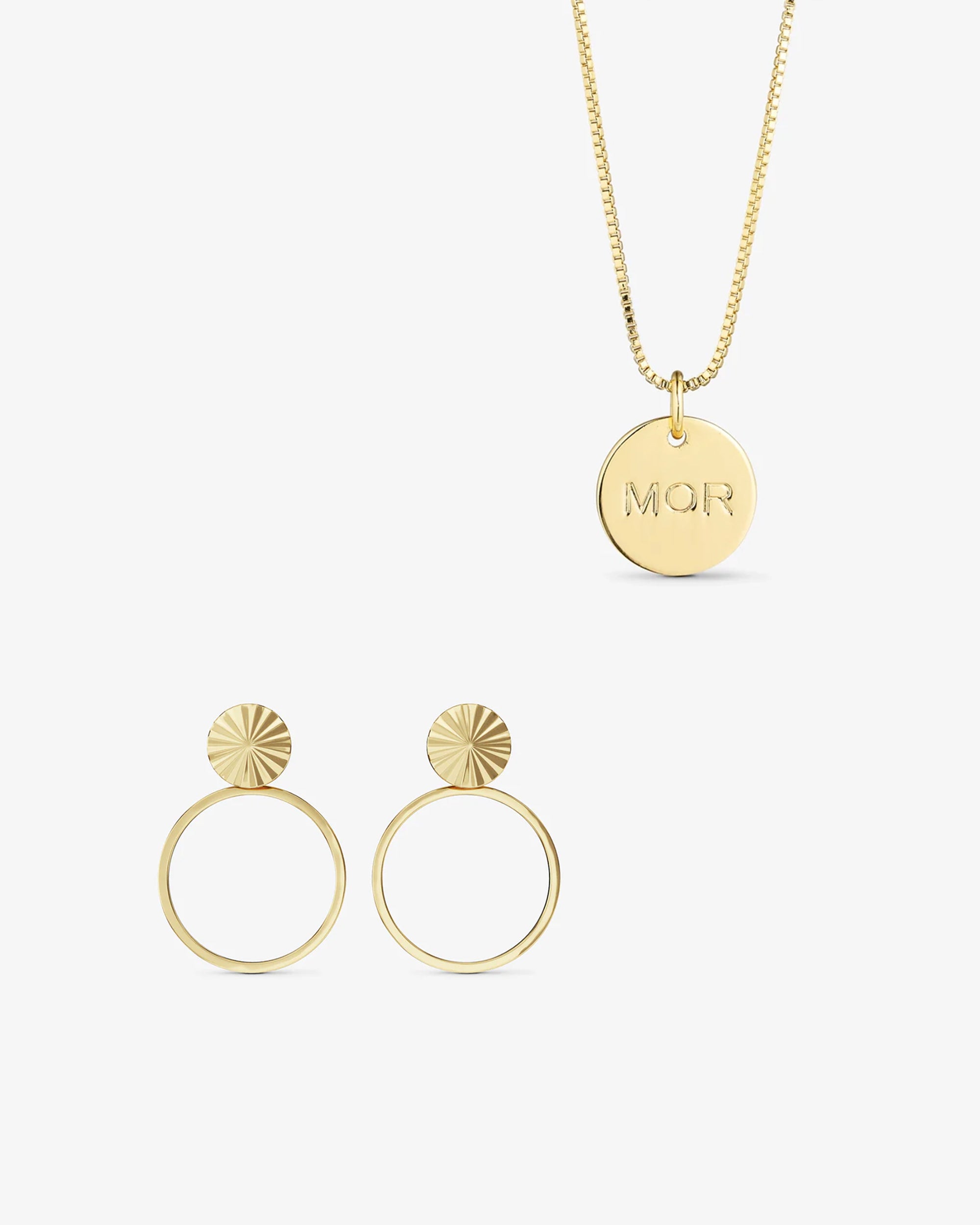 <tc>Jewelry set - MOR Necklace / Scarlett Earrings - 18 carat gold plated</tc>
