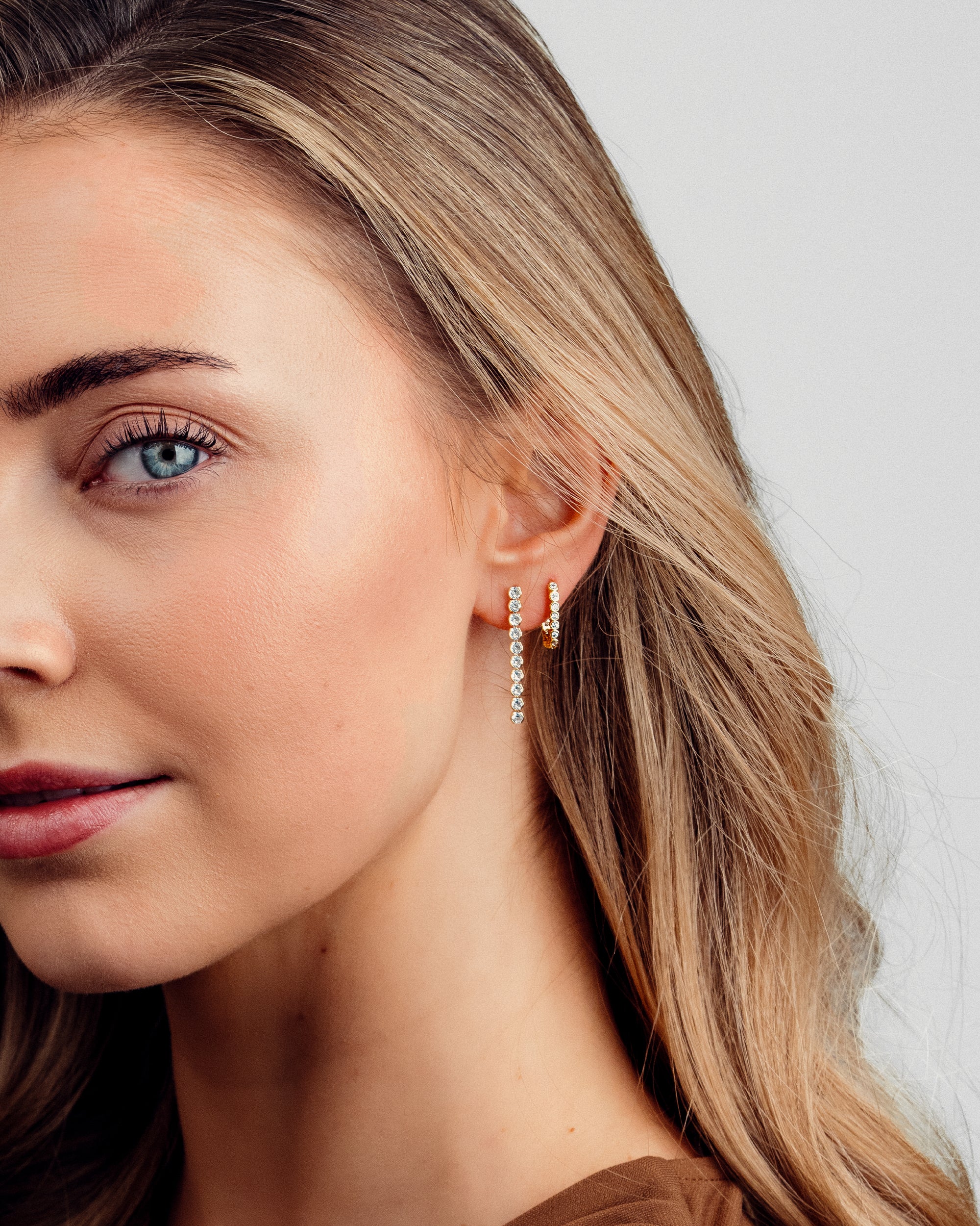 Nova Zirkonia Øreringe - 18 karat forgyldt