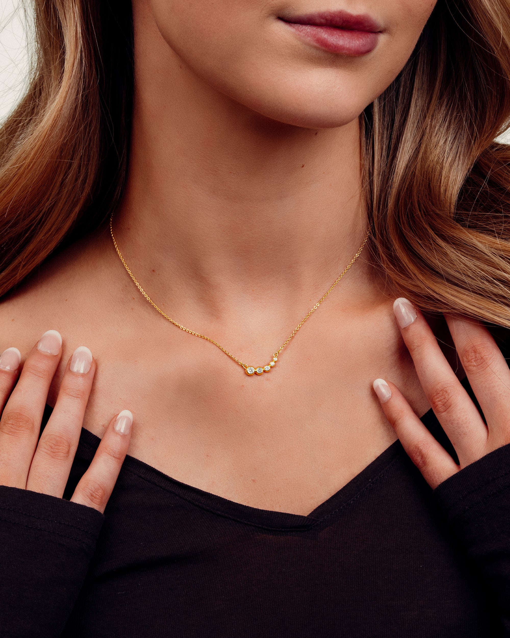 Paris Halskæde - Zirkonia - 18 karat forgyldt