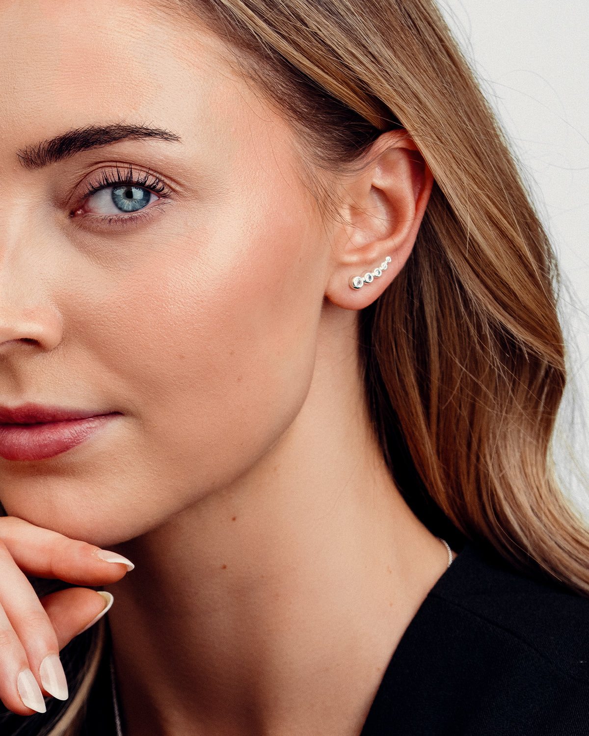 Paris Climber Øreringe - Zirkonia - Sølvbelagt