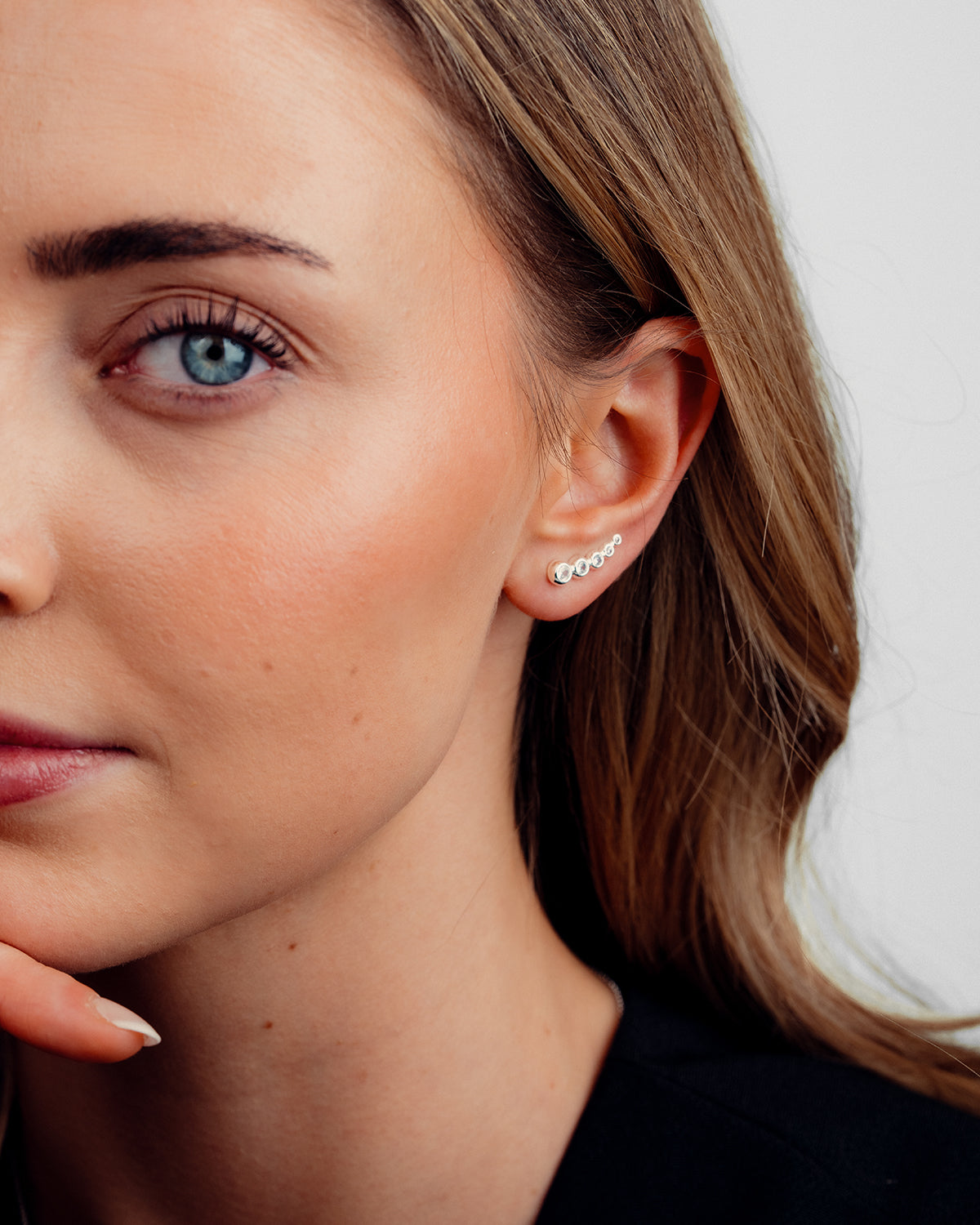 Paris Climber Øreringe - Zirkonia - Sølvbelagt