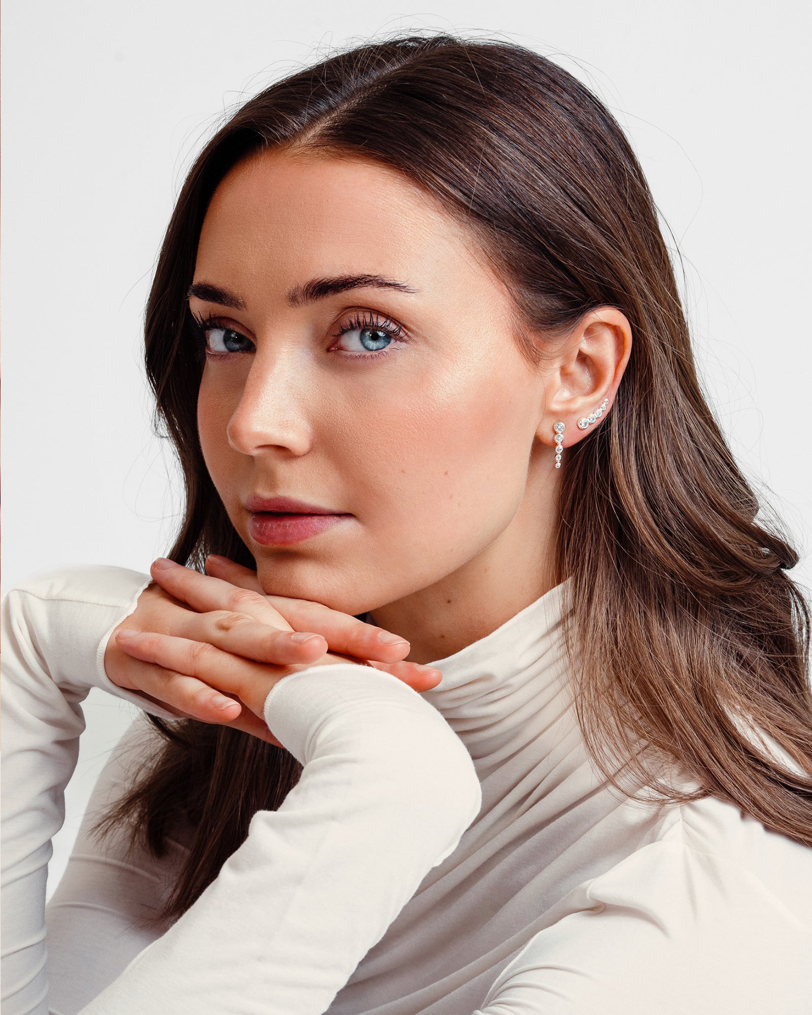 Paris Smykkesæt - Paris Climber Øreringe / Paris Drop Øreringe - Sølvbelagt