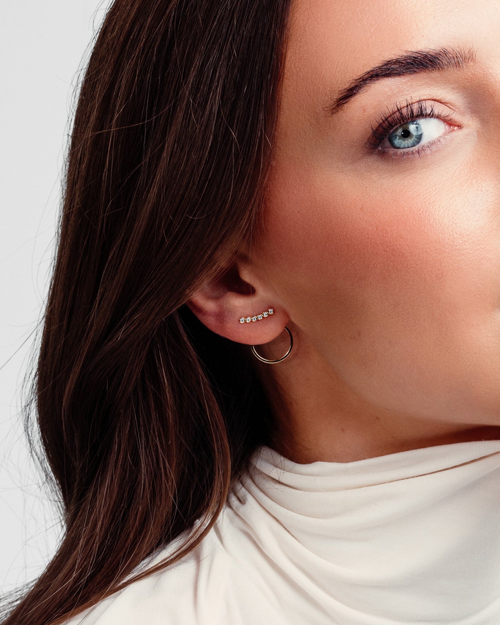 Rose Øreringe - Zirkonia - Sølvbelagt