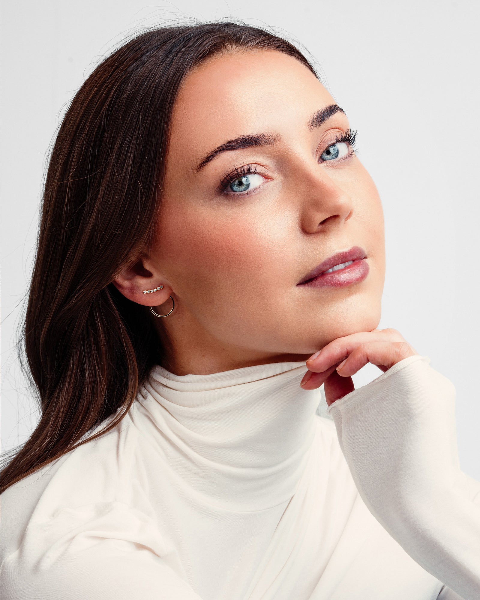 Rose Øreringe - Zirkonia - Sølvbelagt