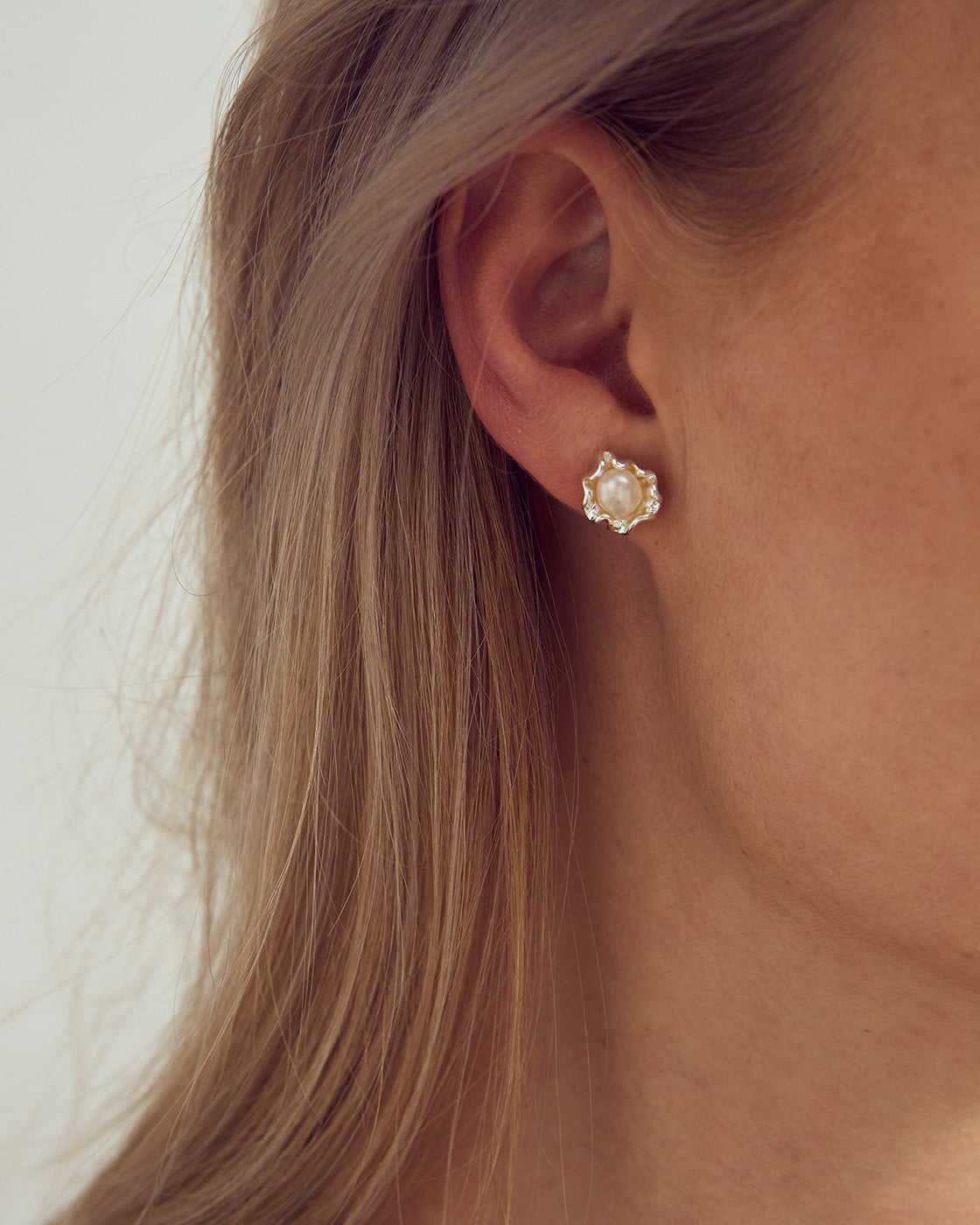 Iben Perle Øreringe - Sølvbelagt