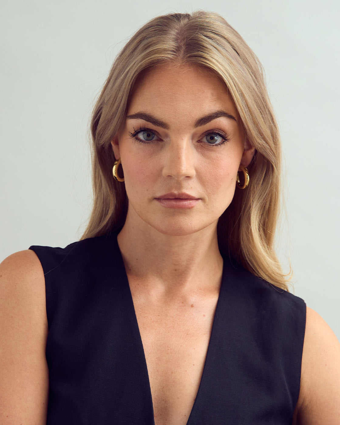 Zoe Hoop Øreringe Stor - 18 karat forgyldt