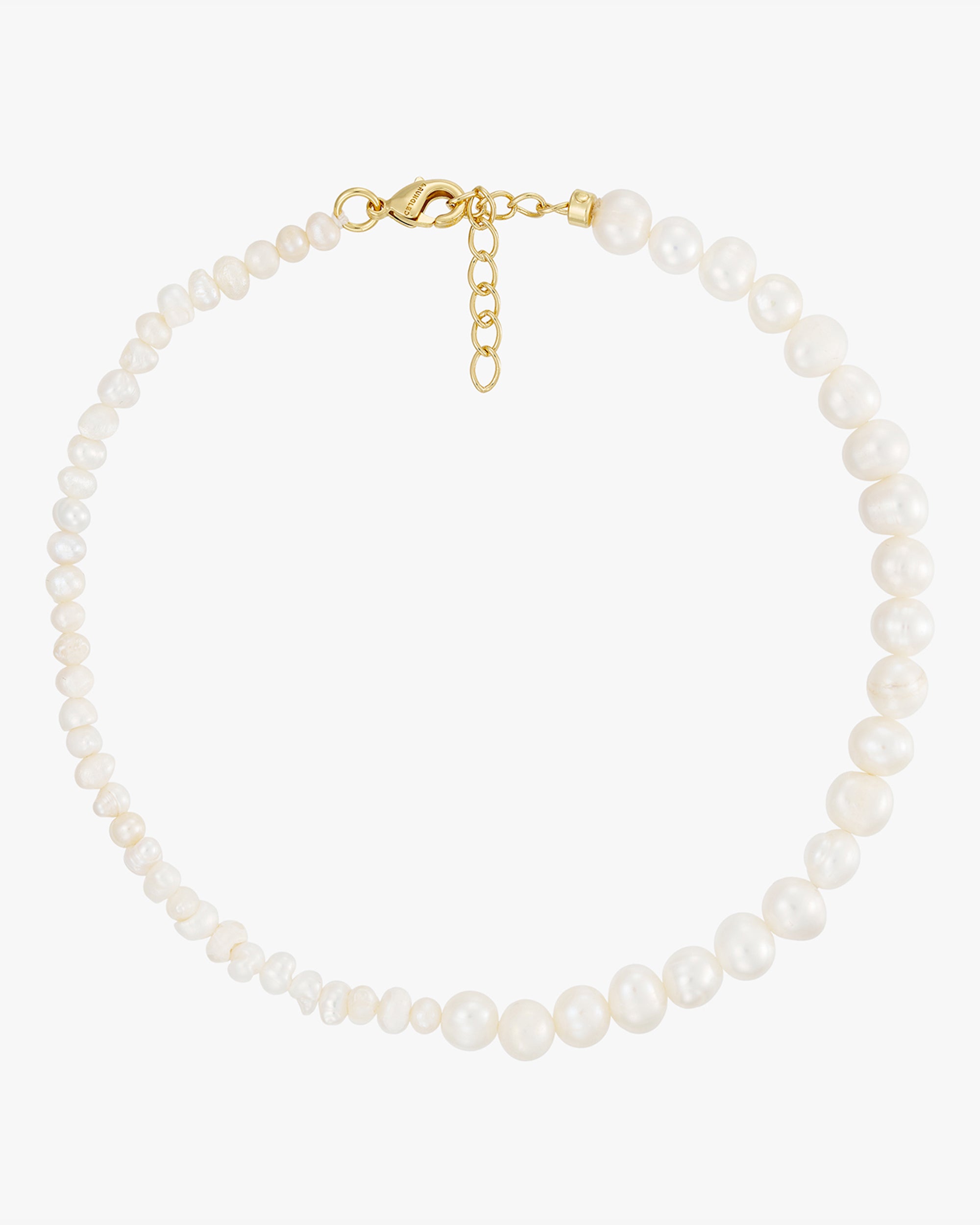 Vega Perle Ankelkæde - 18 karat forgyldt