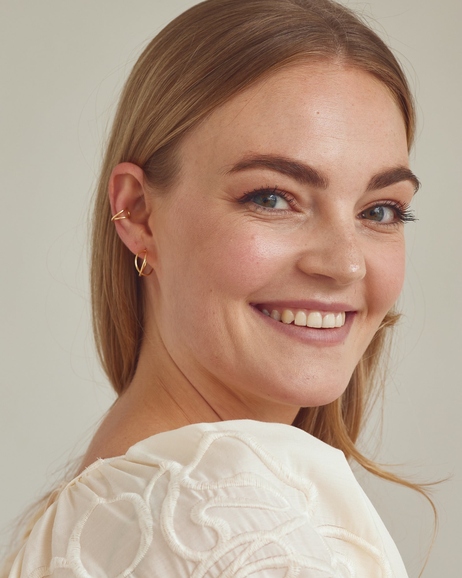 <tc>Jewelry set - Mia Earrings SMALL / Mia Earcuff - 18 carat gold-plated</tc>