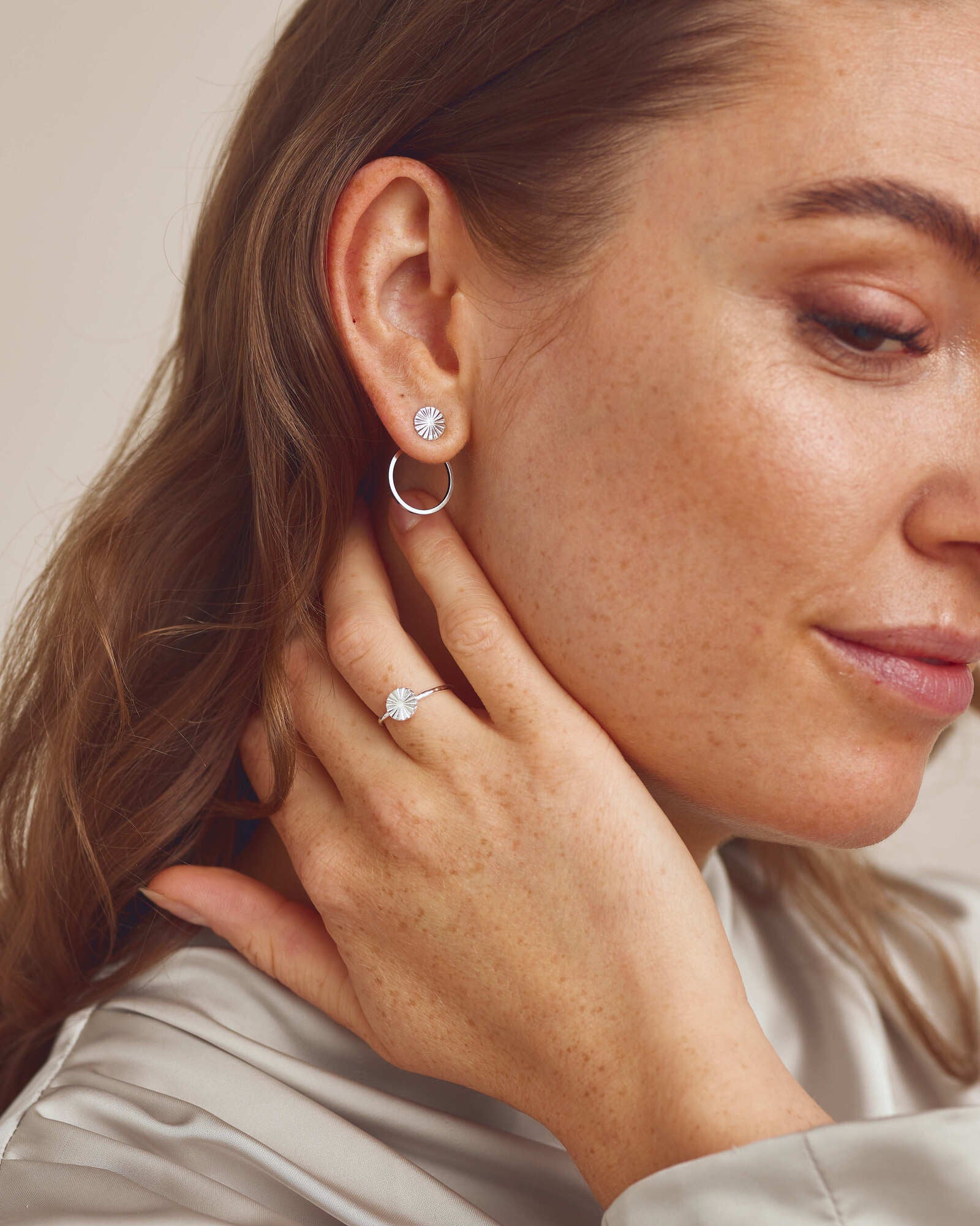 <tc>Jewelry set - Scarlett Earrings / Scarlett Ring - Silver plated</tc>