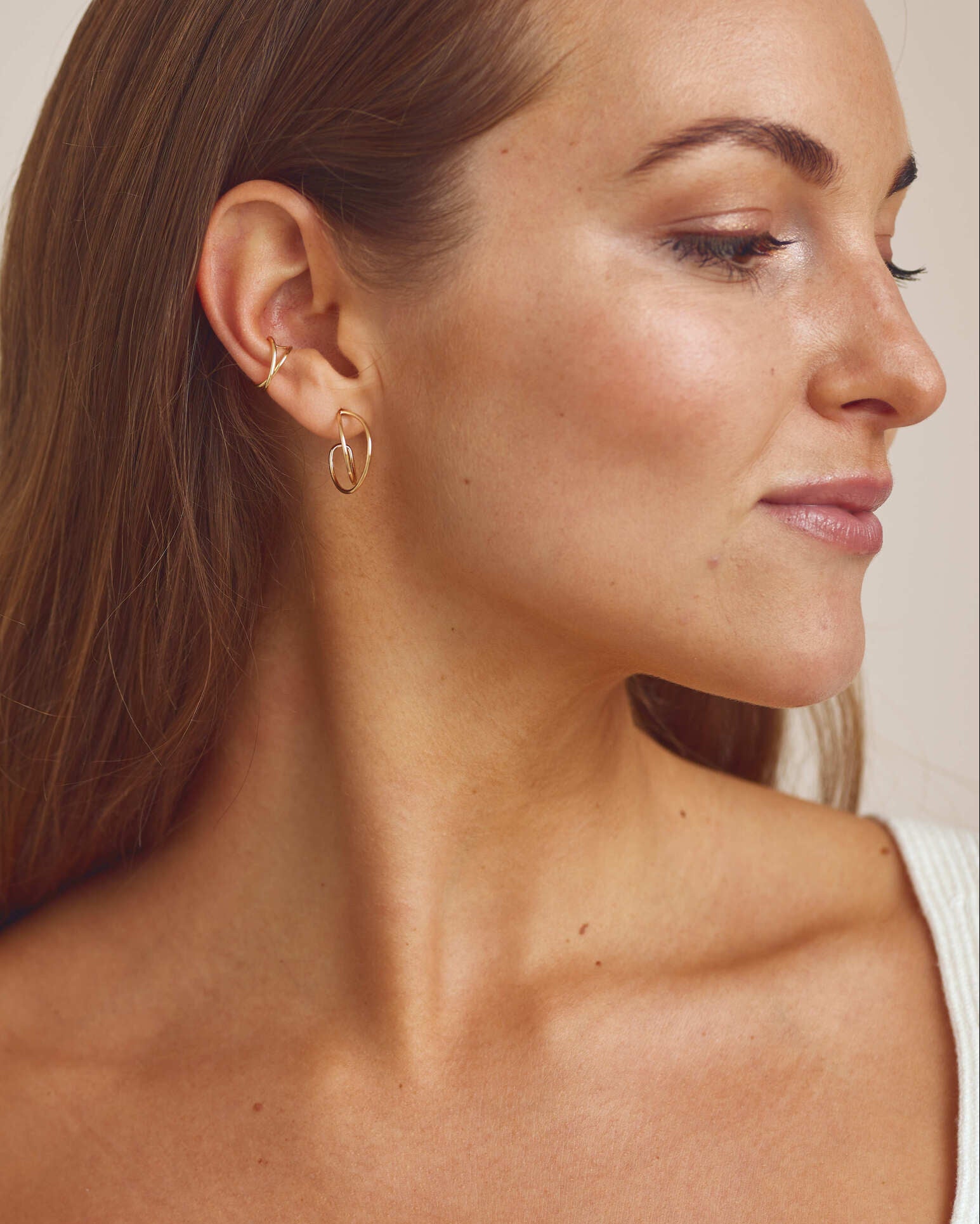 <tc>Jewelry set - Mia Earrings SMALL / Mia Earcuff - 18 carat gold-plated</tc>