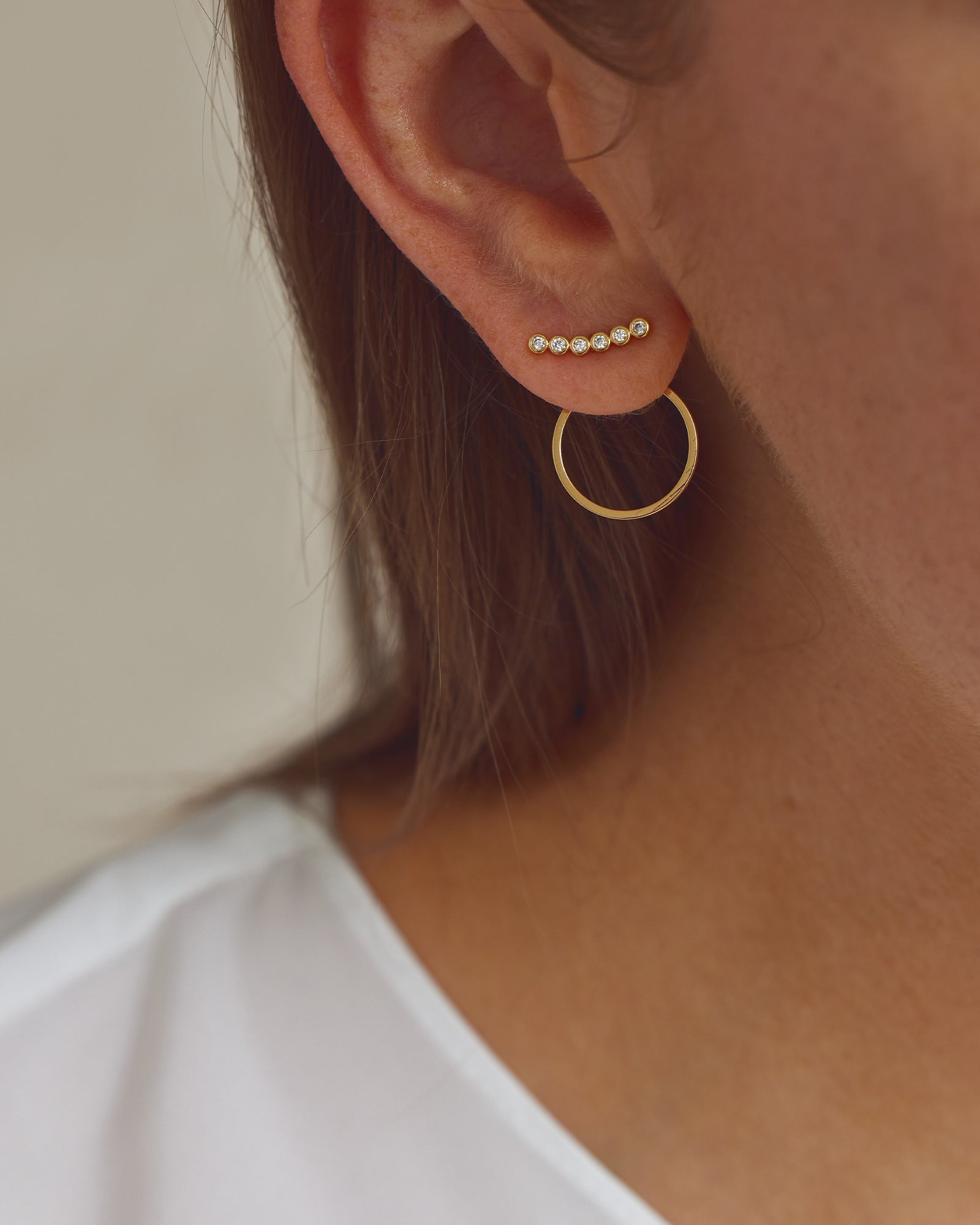 Rose Øreringe - Zirkonia - 18 karat forgyldt