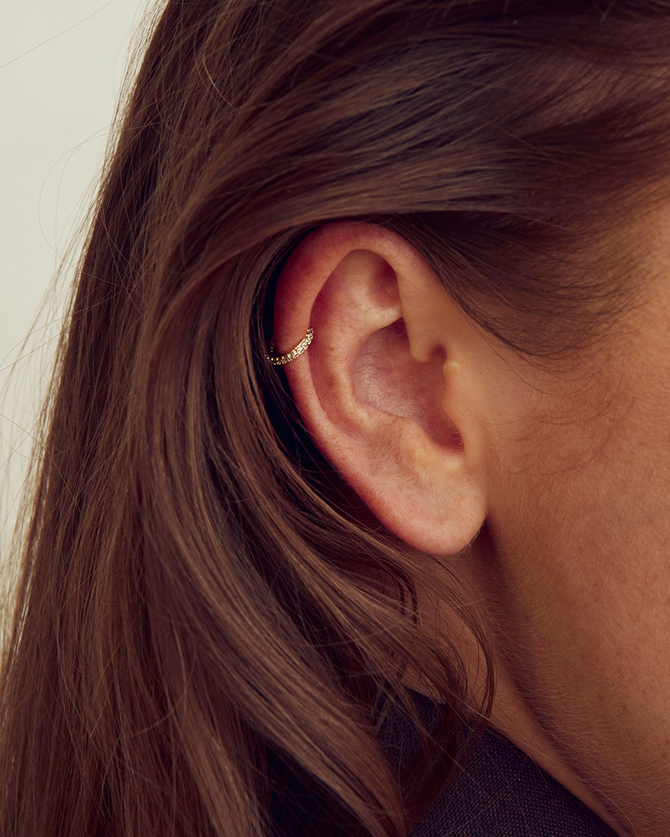 Elin Earcuff - Zirkonia - 18 karat forgyldt