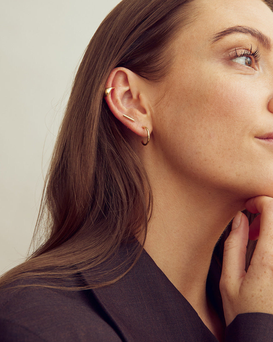 Saga Earrings SMALL - 18 carat gold-plated