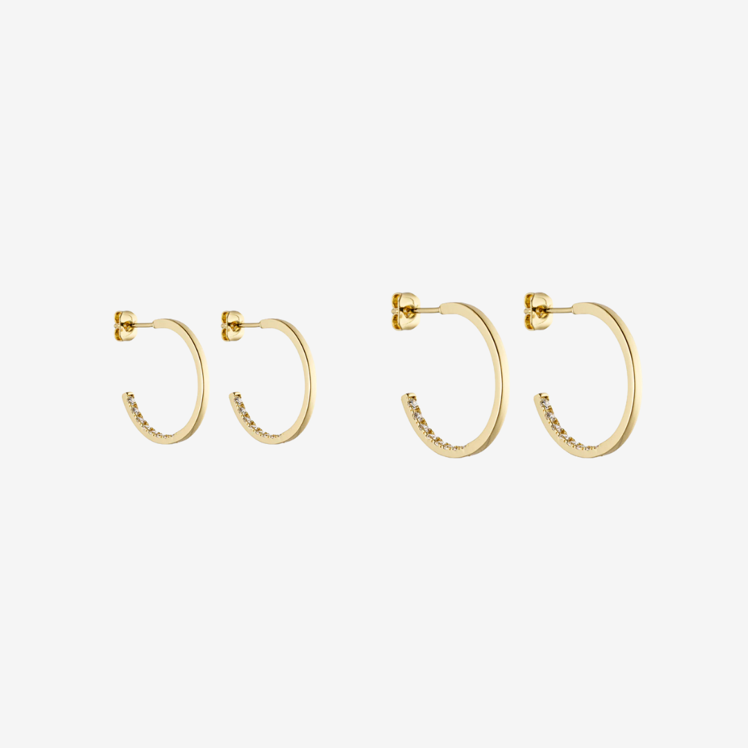 <tc>Jewelry set - Scarlett Necklace / Scarlett Earrings / Scarlett Ring - 18 carat gold plated</tc>