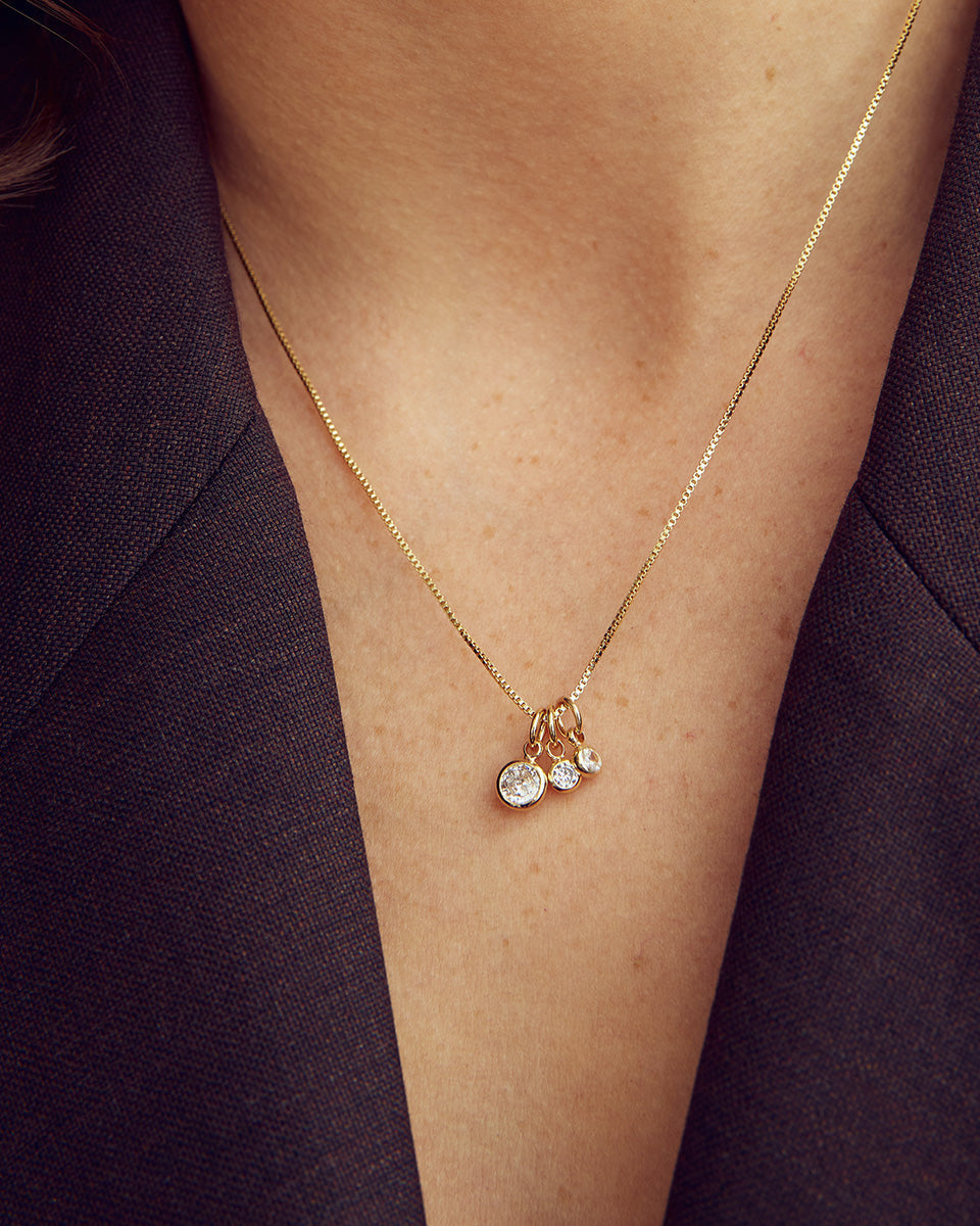 Lili Maria Pendant - Zirconia - 18 carat gold plated