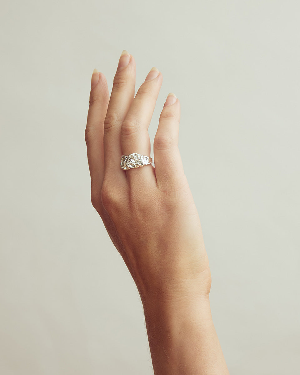 Noelle Ring Stor - Sølvbelagt