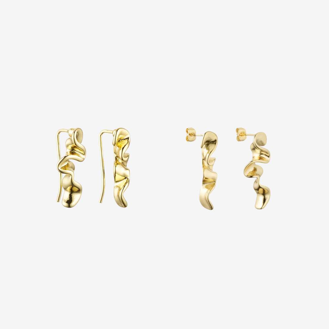 <tc>Jewelry set - Scarlett Necklace / Scarlett Earrings / Scarlett Ring - 18 carat gold plated</tc>