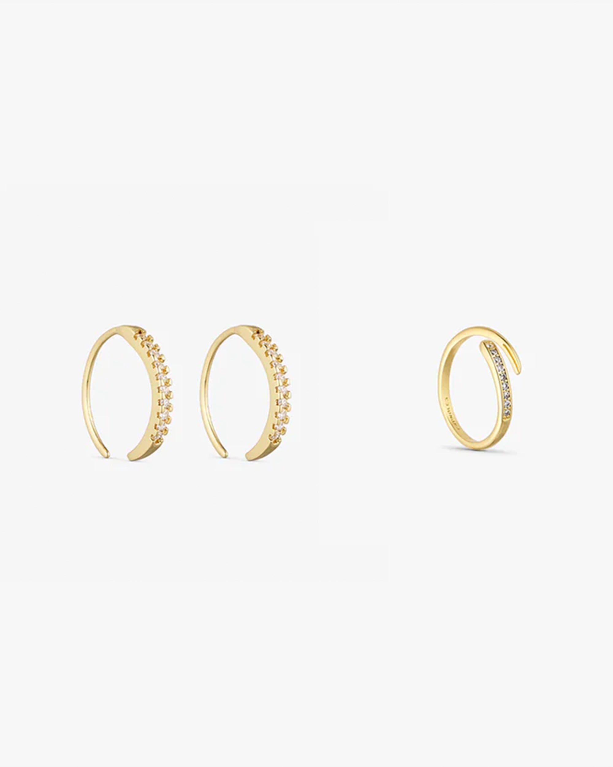 Lyra Smykkesæt - Elin Øreringe / Elin Ring - 18 karat forgyldt
