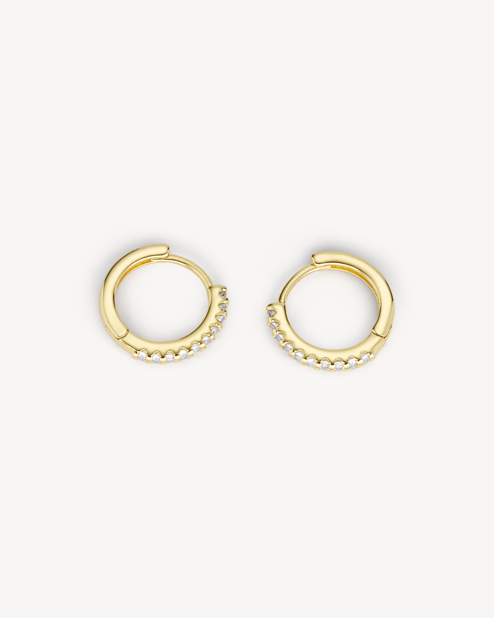 Rose Hoop Øreringe Lille - Zirkonia - Forgyldt