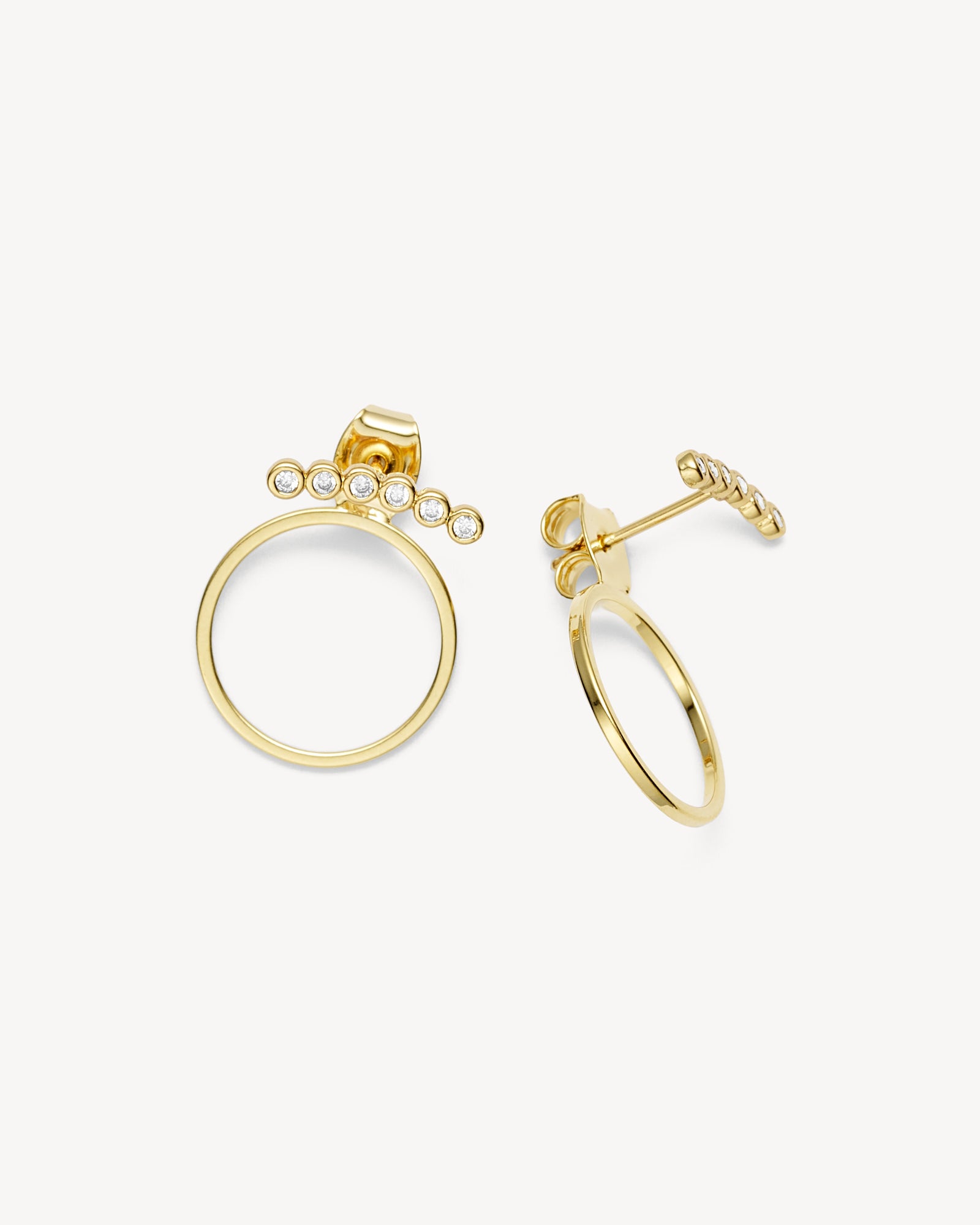 Rose Øreringe - Zirkonia - Forgyldt