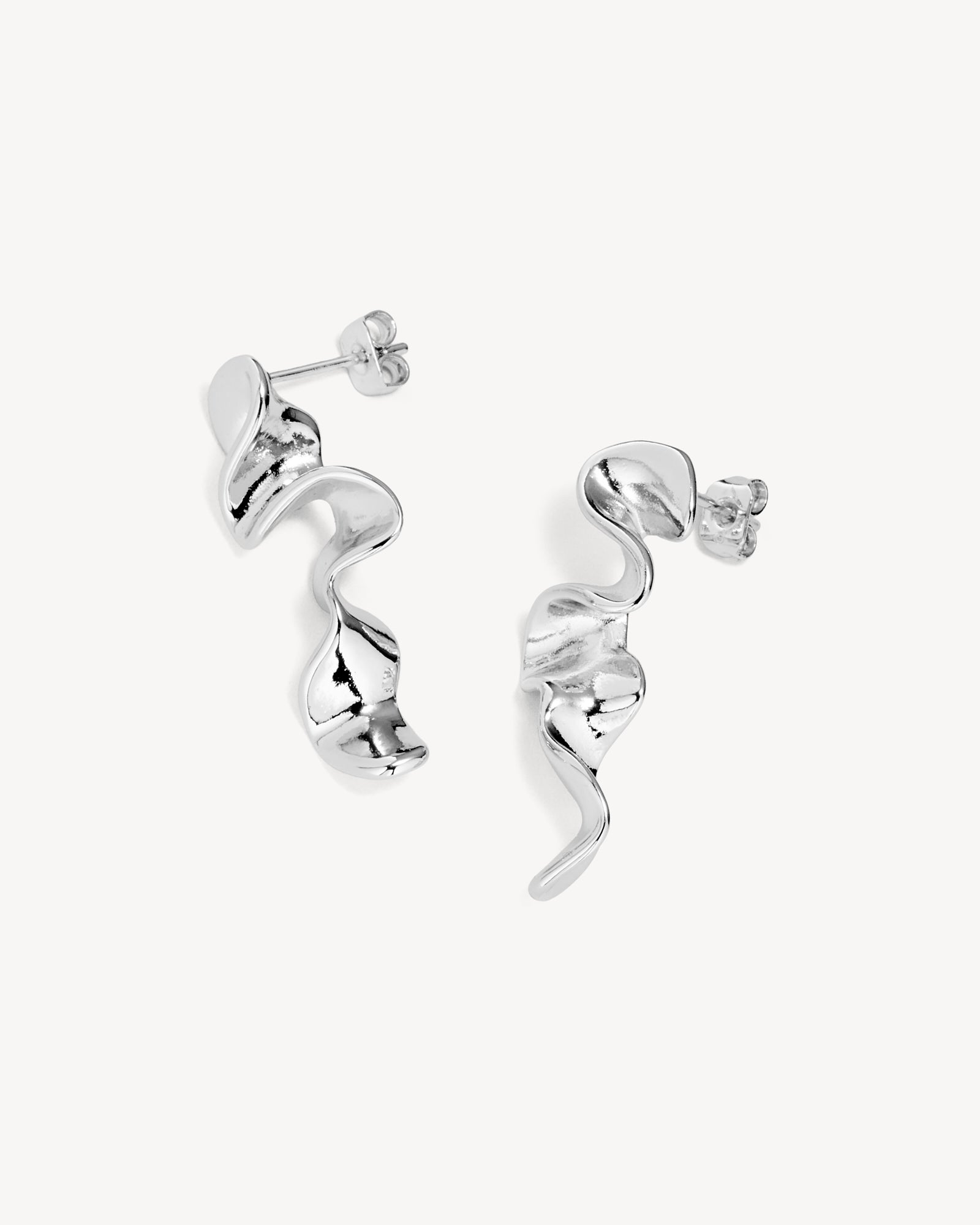 Caroline Øreringe Stor - Sølvbelagt