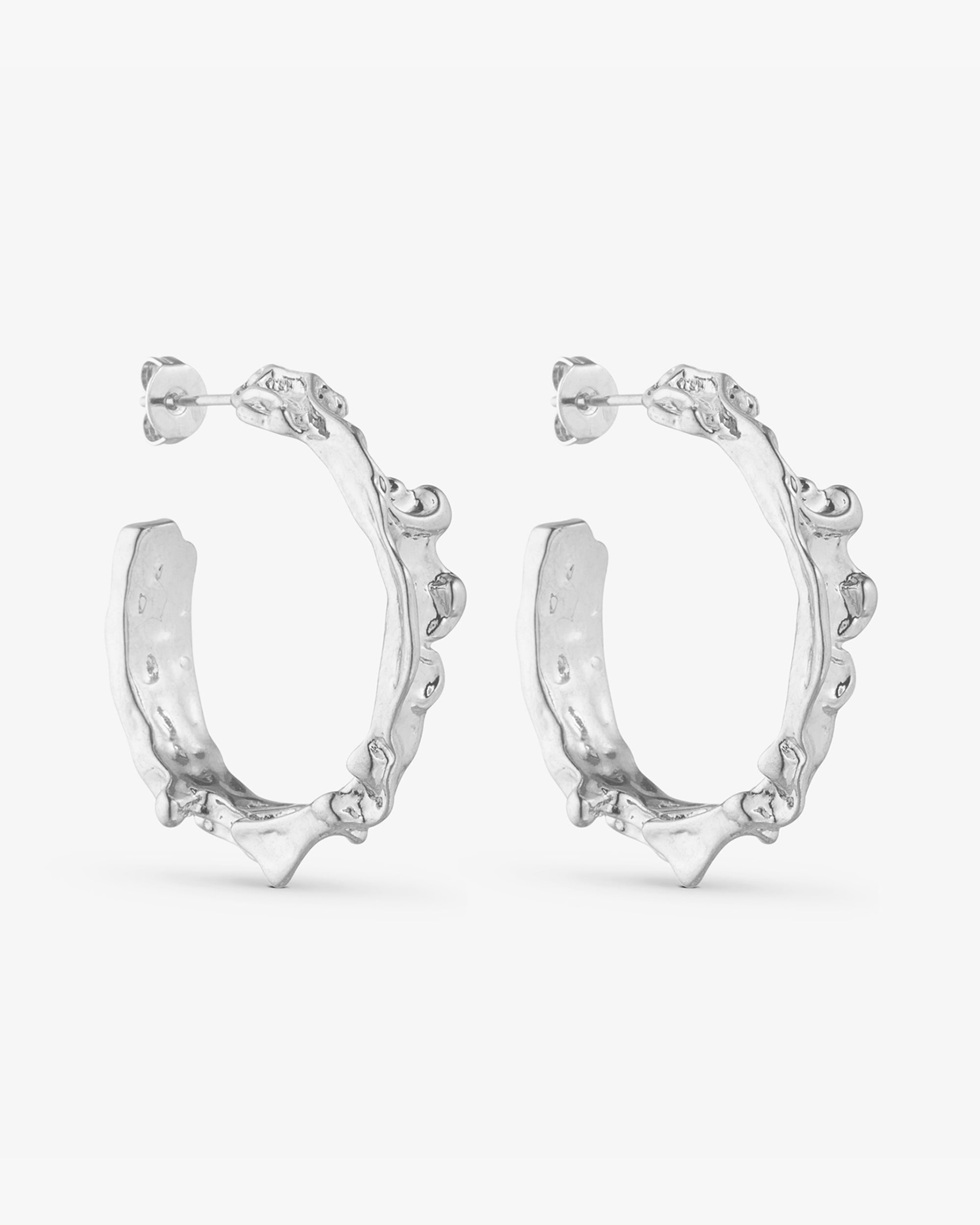 Noelle Øreringe Stor Hoop - Sølvbelagt