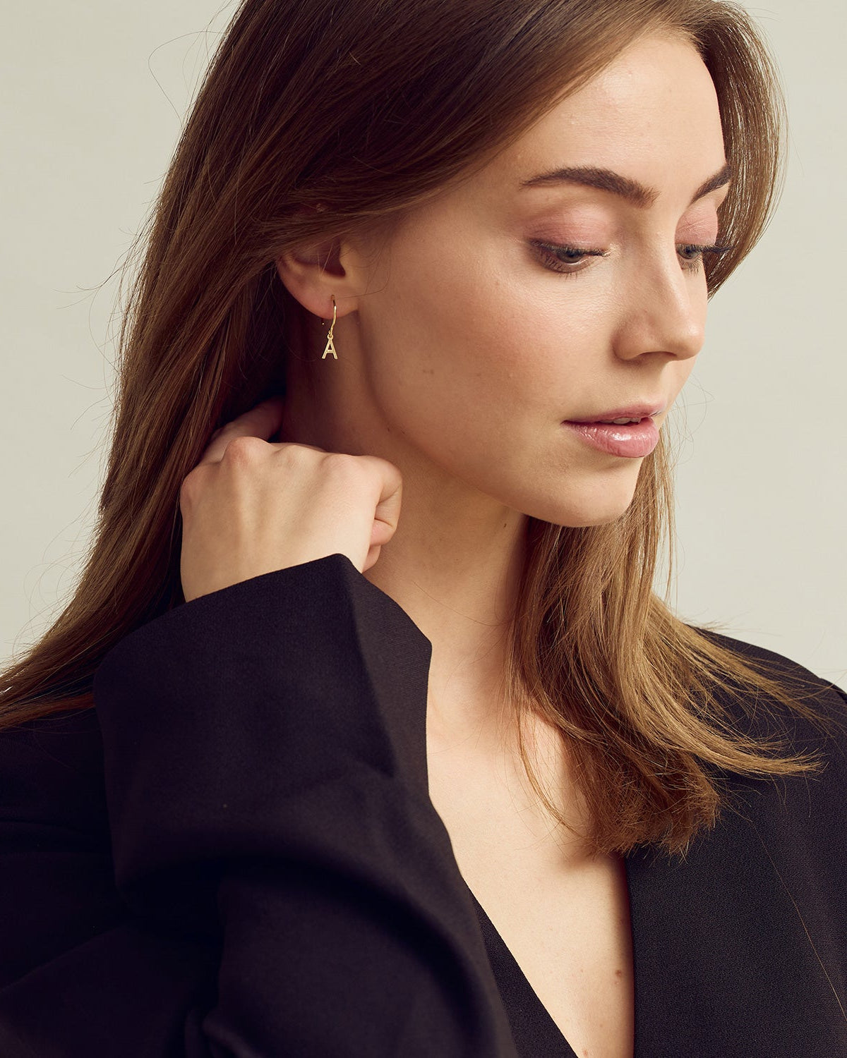 Letter Earring A-Z - 18 carat gold plated