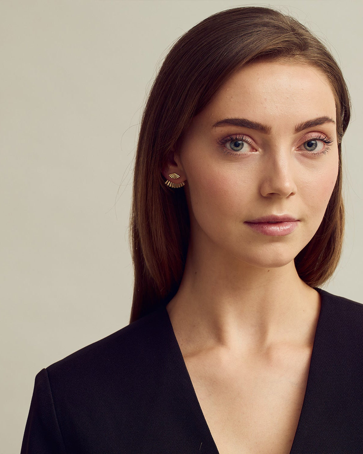 Smyckesset - Luna Dubbel Earrings / Luna Ring - 18 karat guldpläterad