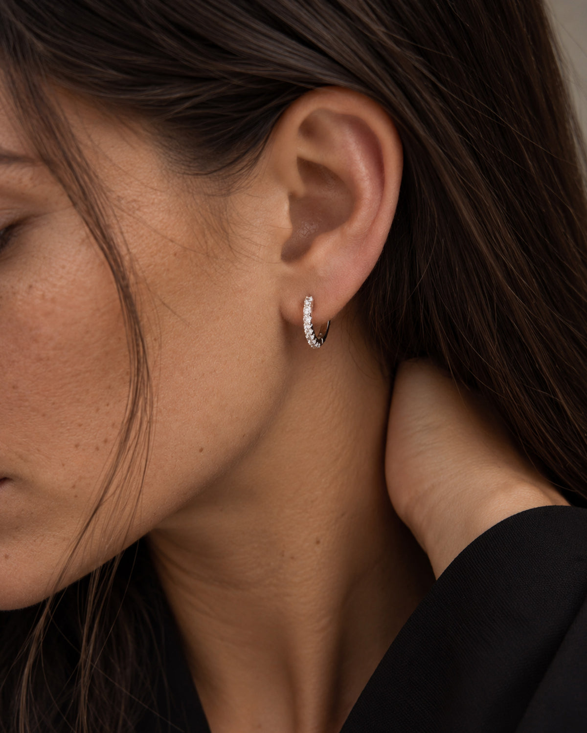 Rose Hoop Zirkonia Øreringe Lille