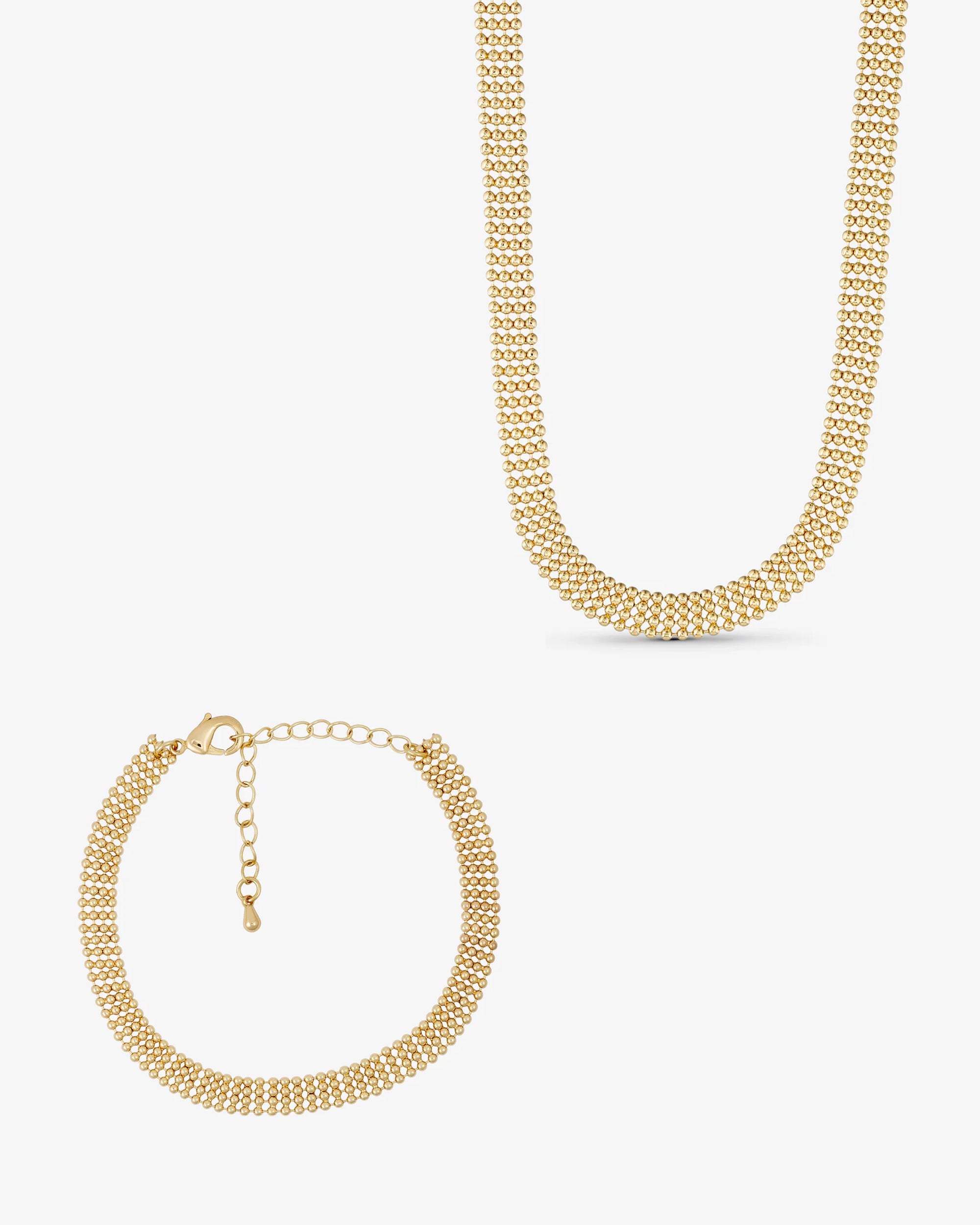 Smyckesset - Eden Halsband / Eden Armband - 18 karat guldpläterad