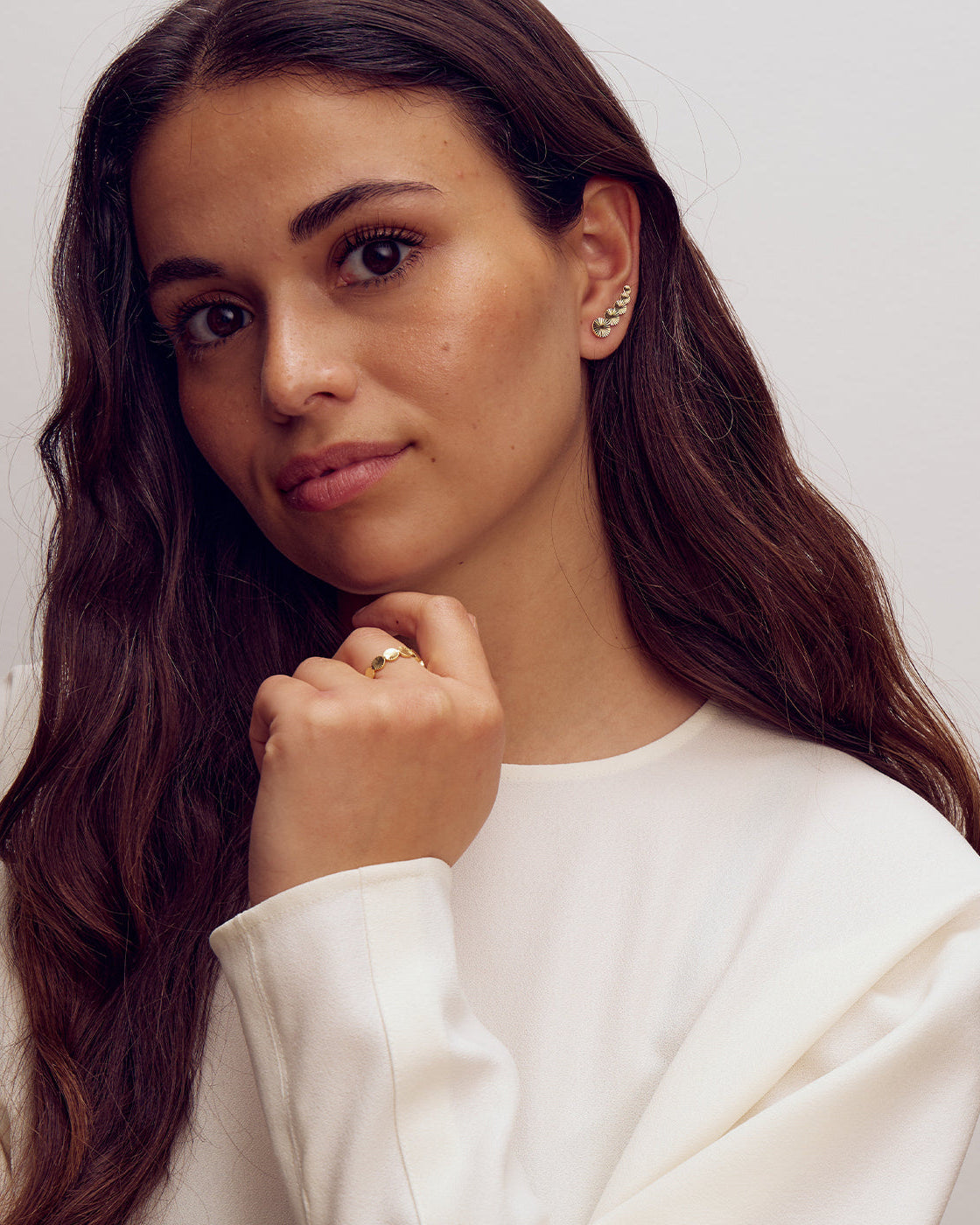 Agnes Necklace - Zirconia - 18 carat gold plated