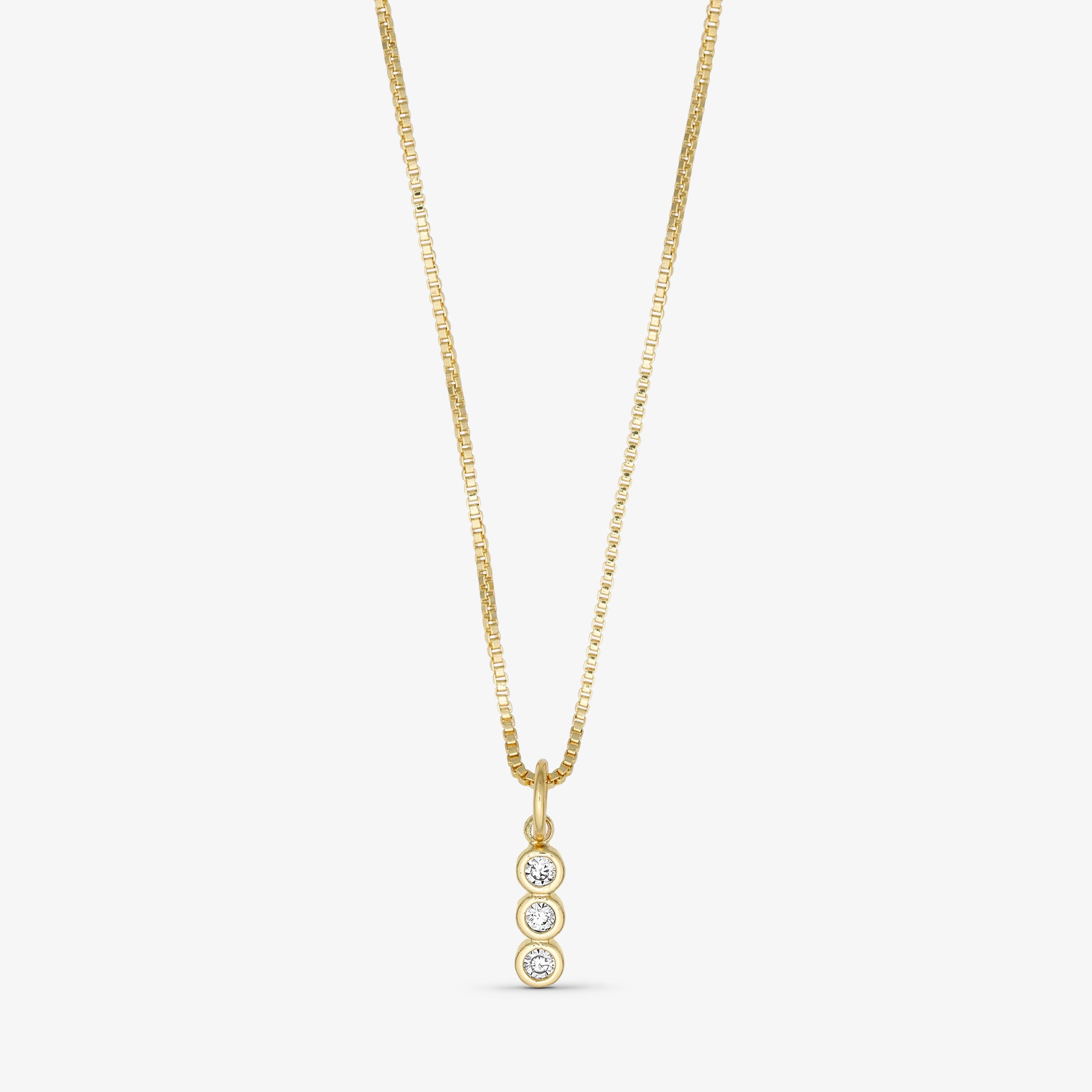 Agnes Necklace - Zirconia - 18 carat gold plated