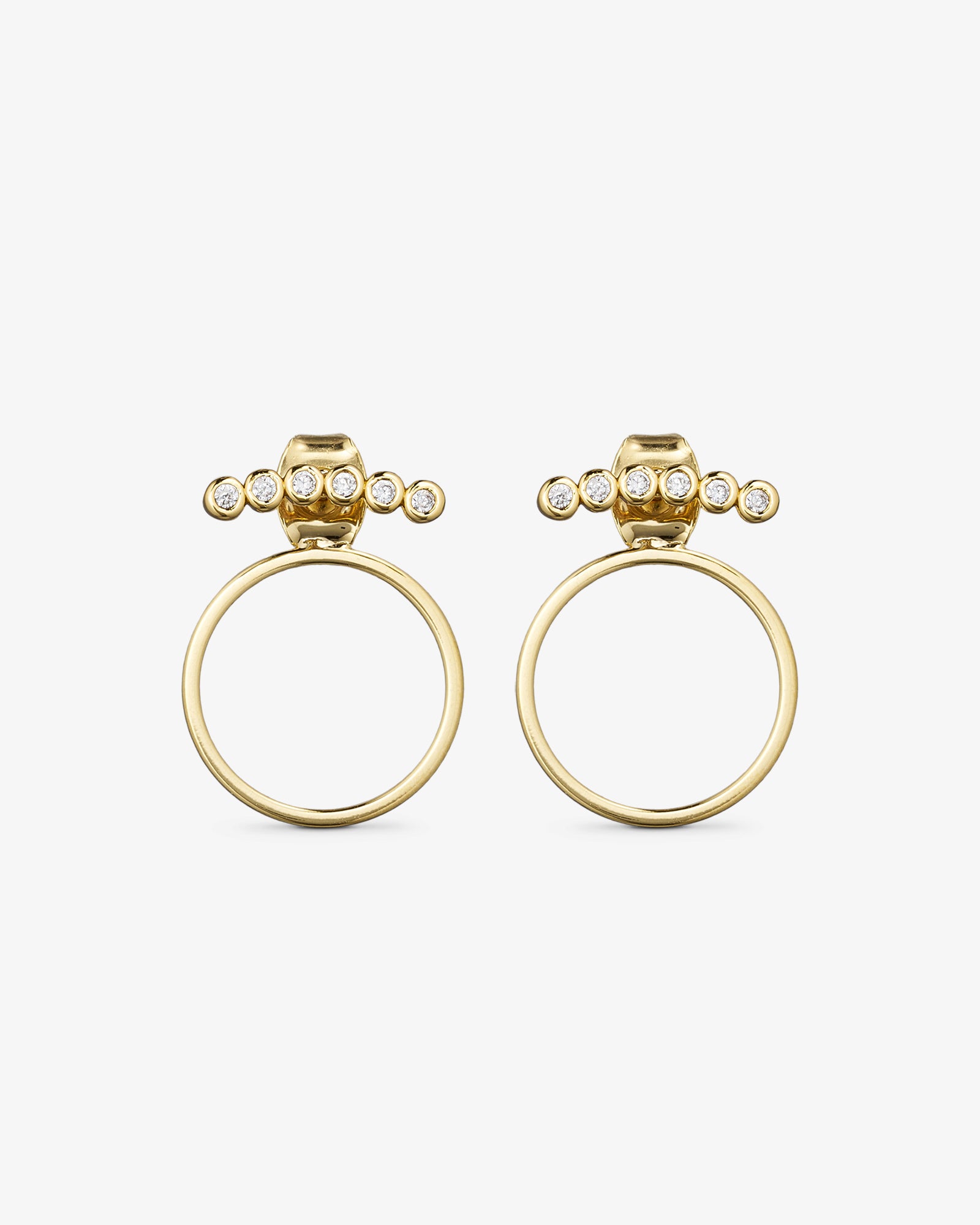 Rose Earrings - Zirconia - 18 carat gold plated