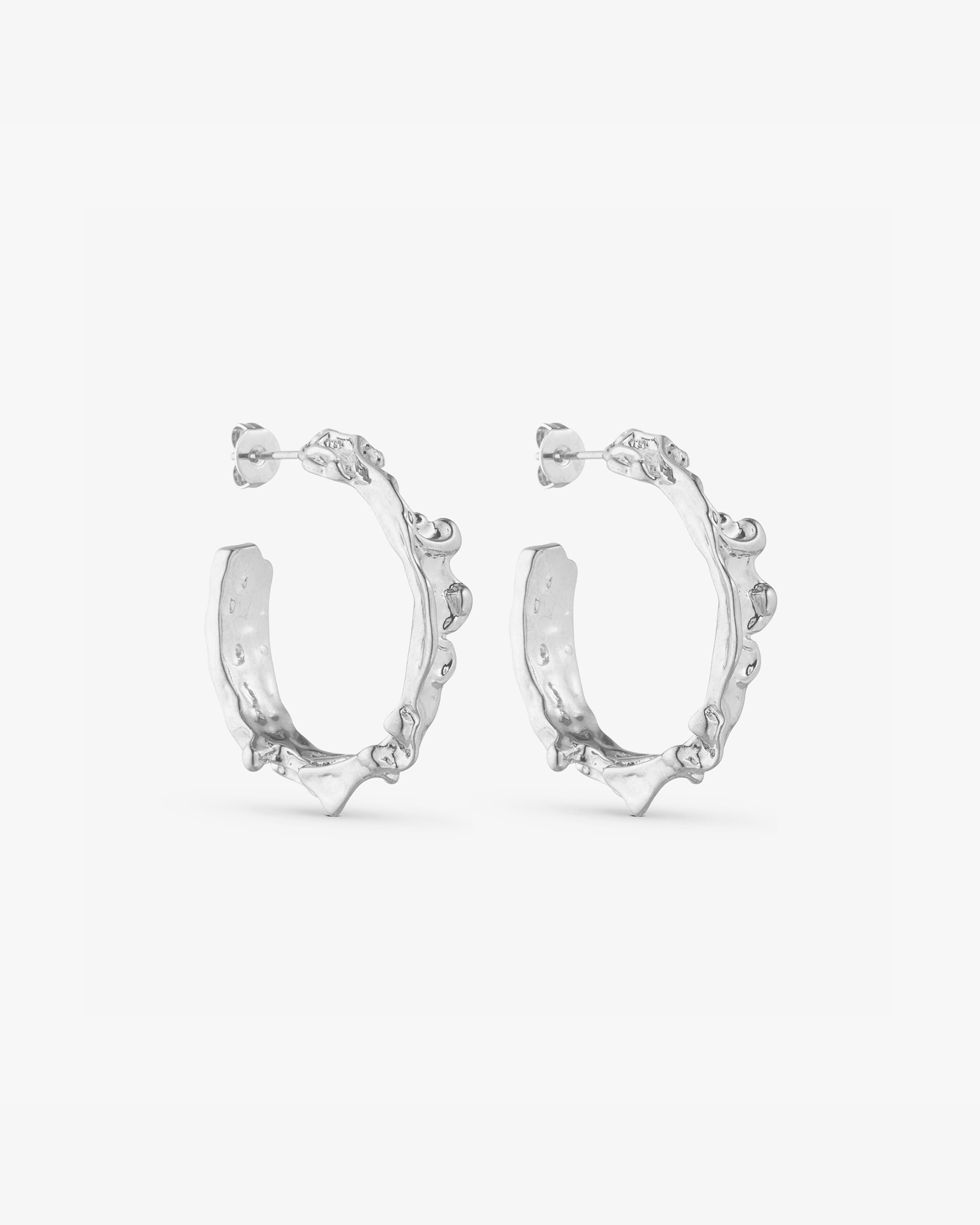Noelle Earrings LARGE - Silver Plated