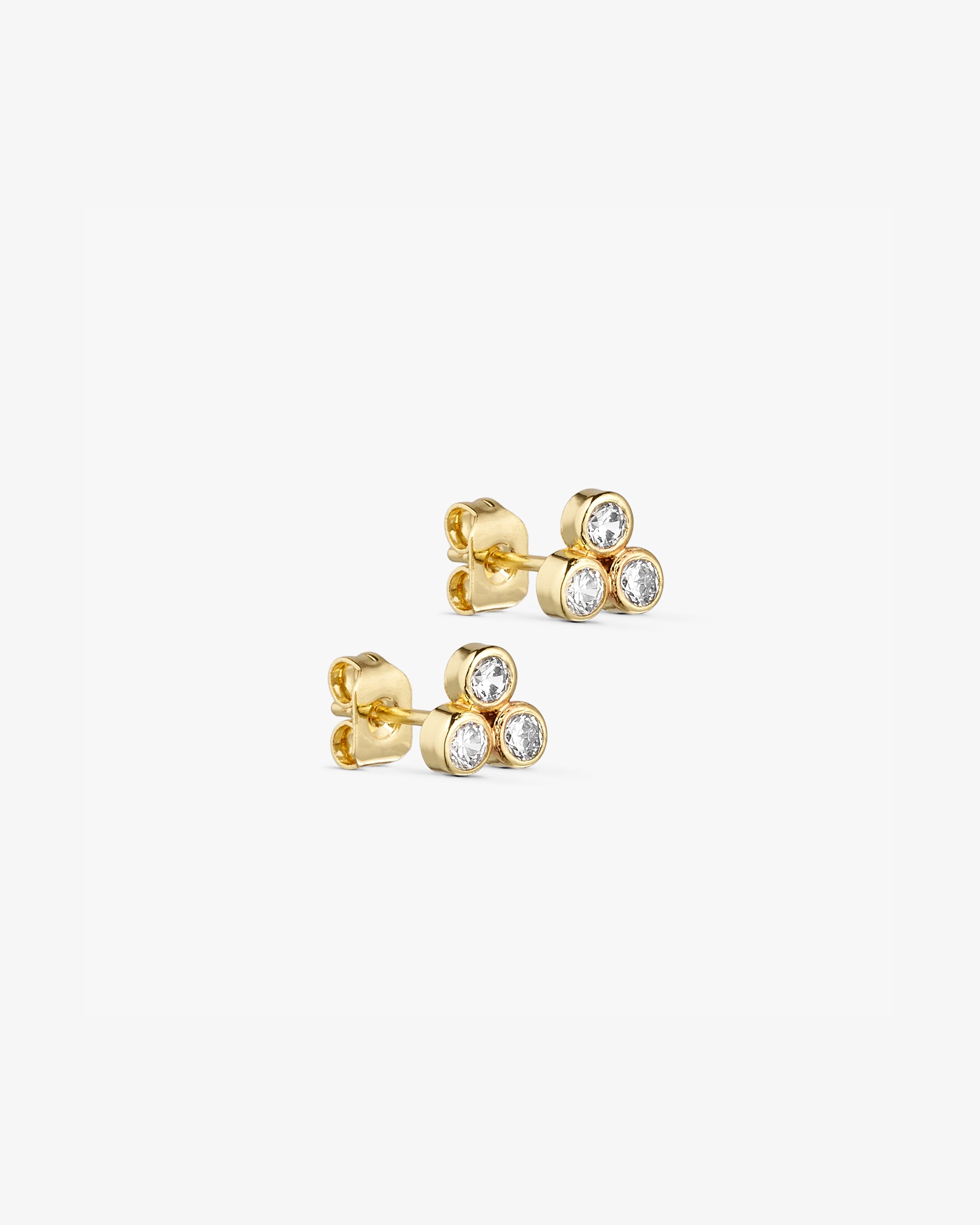 Mille Stud Earrings - Zirconia - 18 carat gold plated