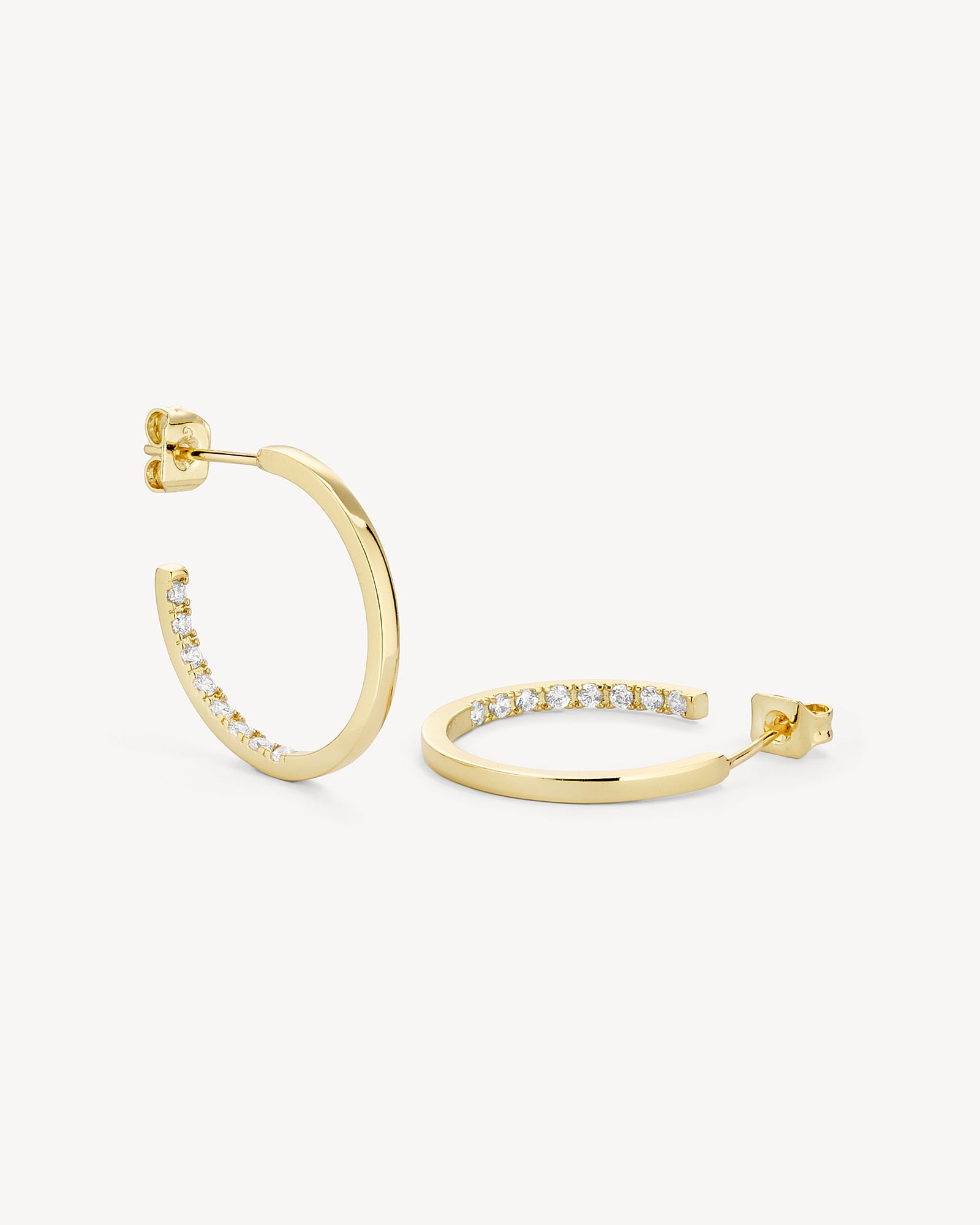 Mille Øreringe Stor - Zirkonia - Forgyldt