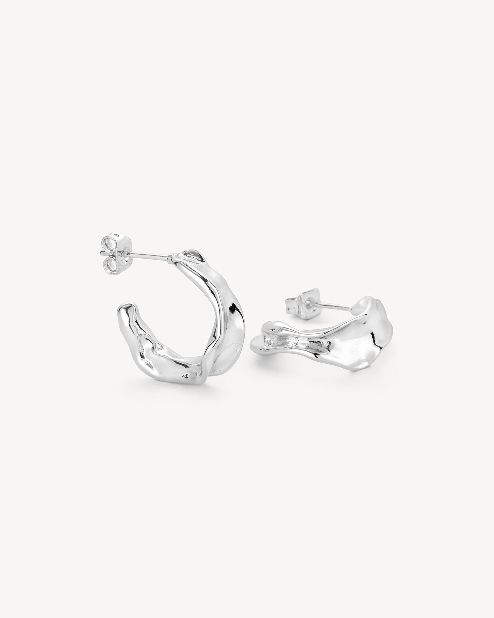 Ofelia Øreringe Lille Hoop  - Sølvbelagt