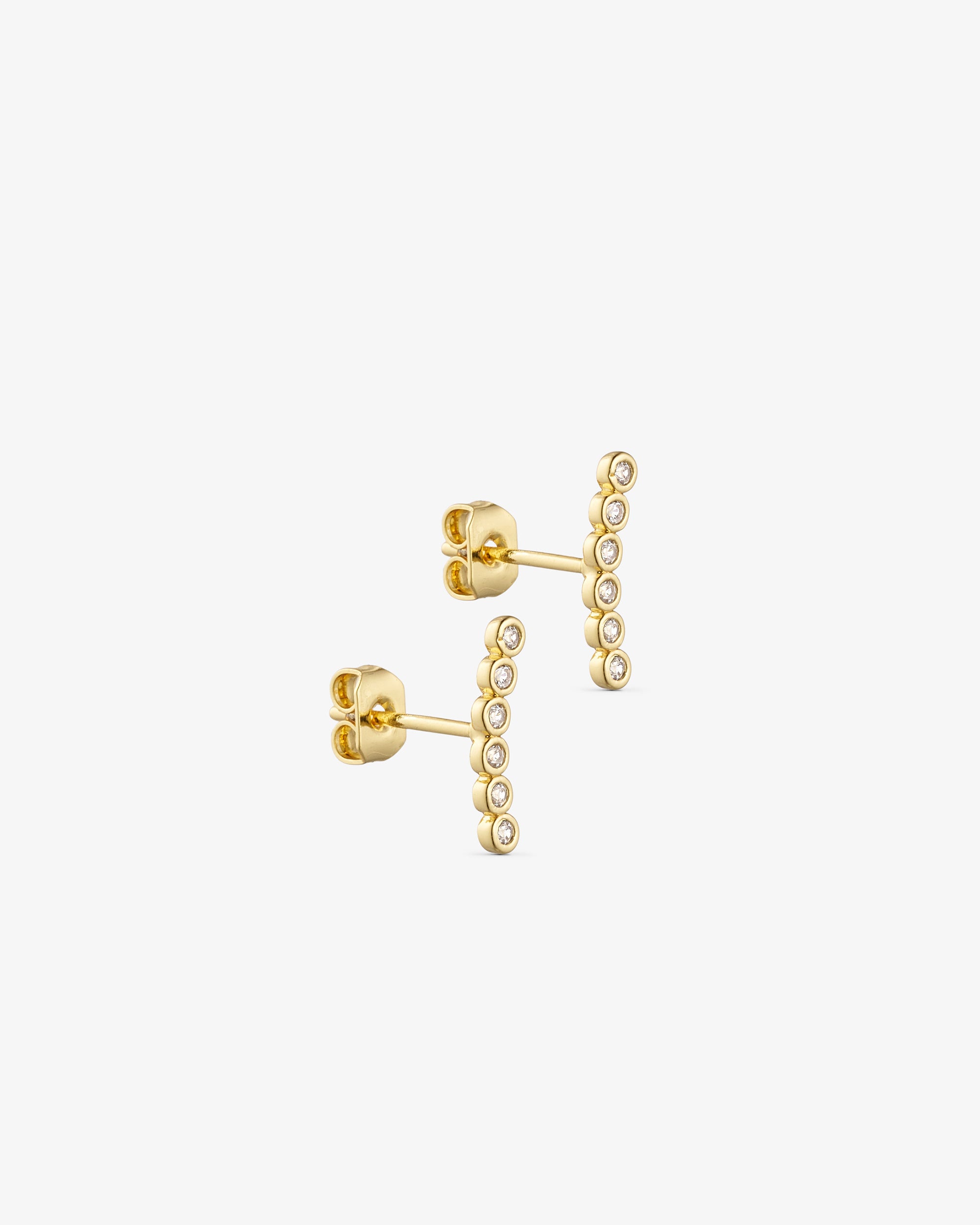 Rose Studs - Zirconia - 18 karat guldpläterade