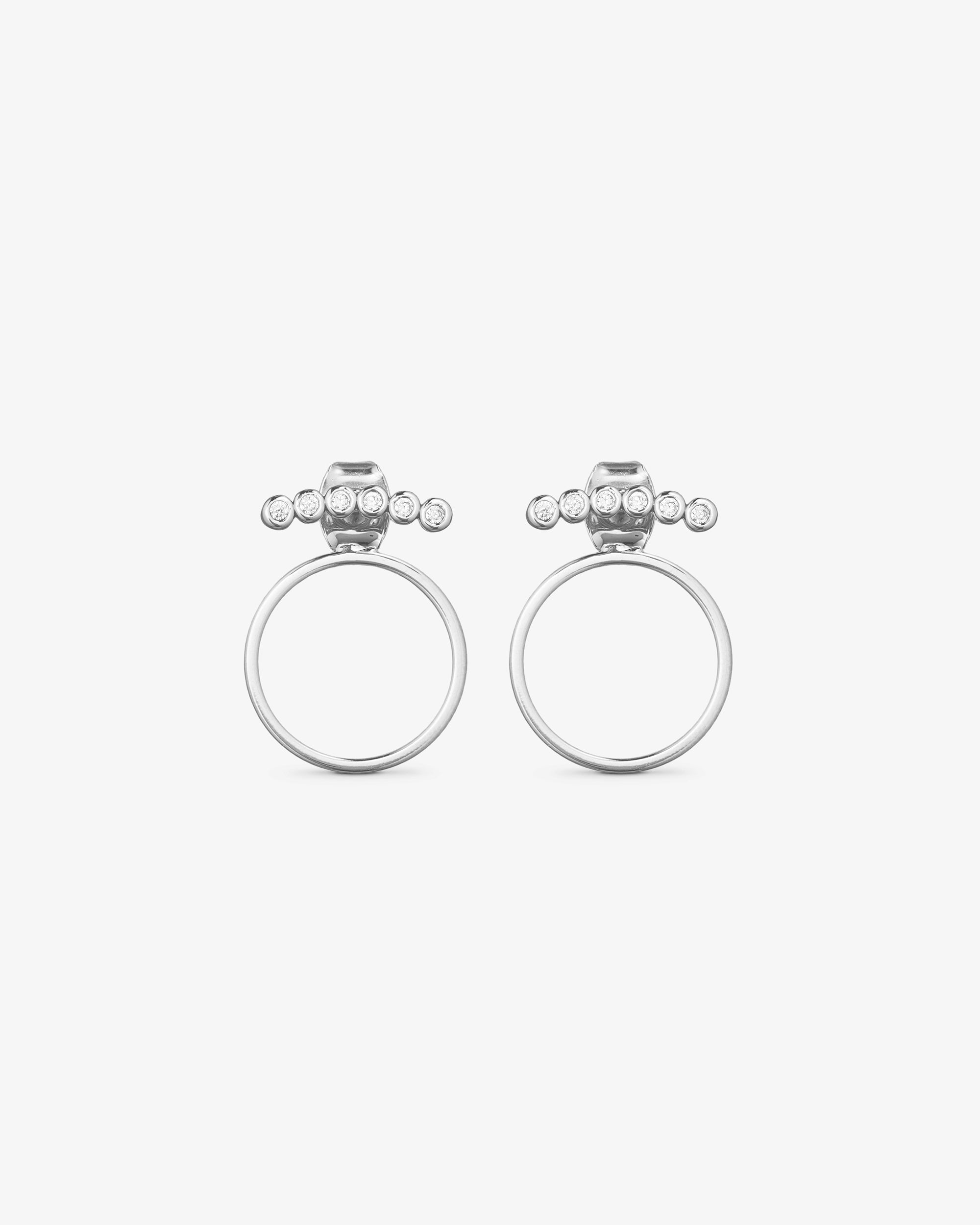 Rose Earrings - Zirconia - Silver Plated