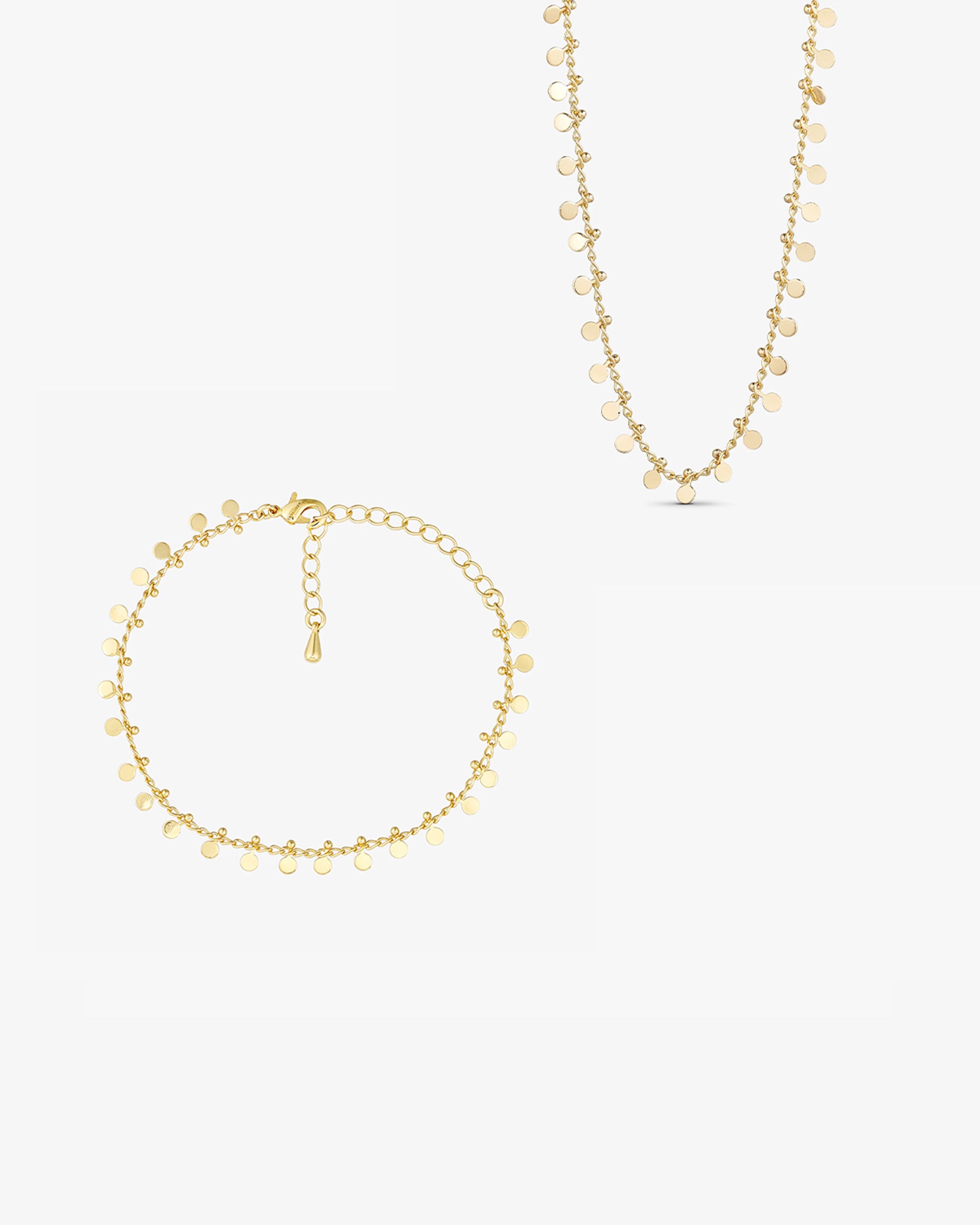 Smyckesset - Ave Halsband / Ave Armband - 18 karats guldpläterad