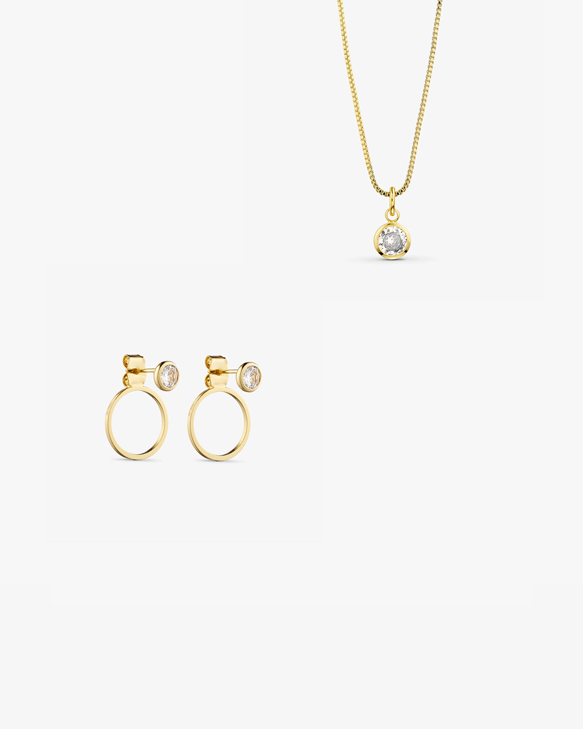 <tc>Smyckesset - Agnes Halsband / Agnes Örhängen - 18 karat guldpläterad</tc>