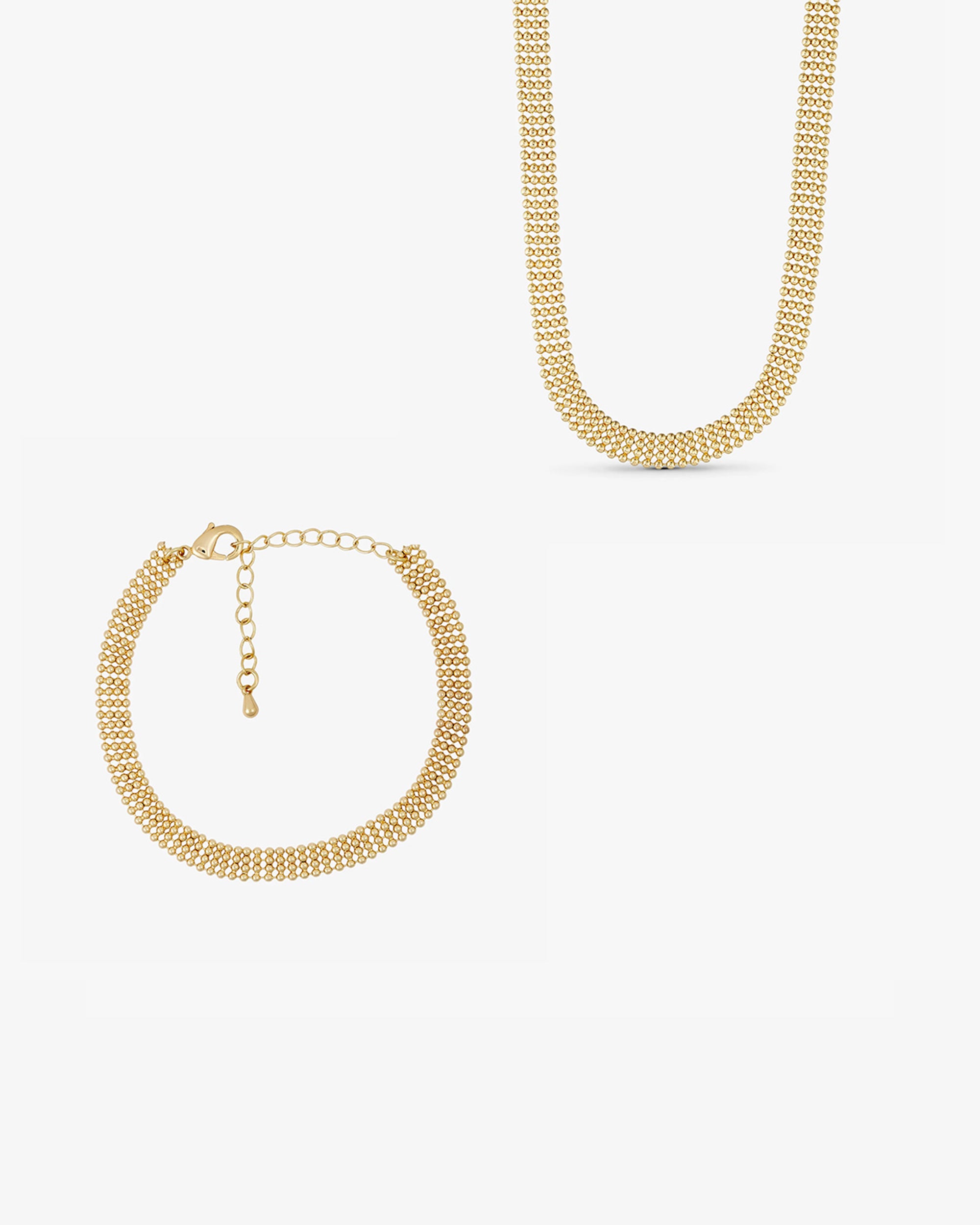 Smyckesset - Eden Halsband / Eden Armband - 18 karat guldpläterad