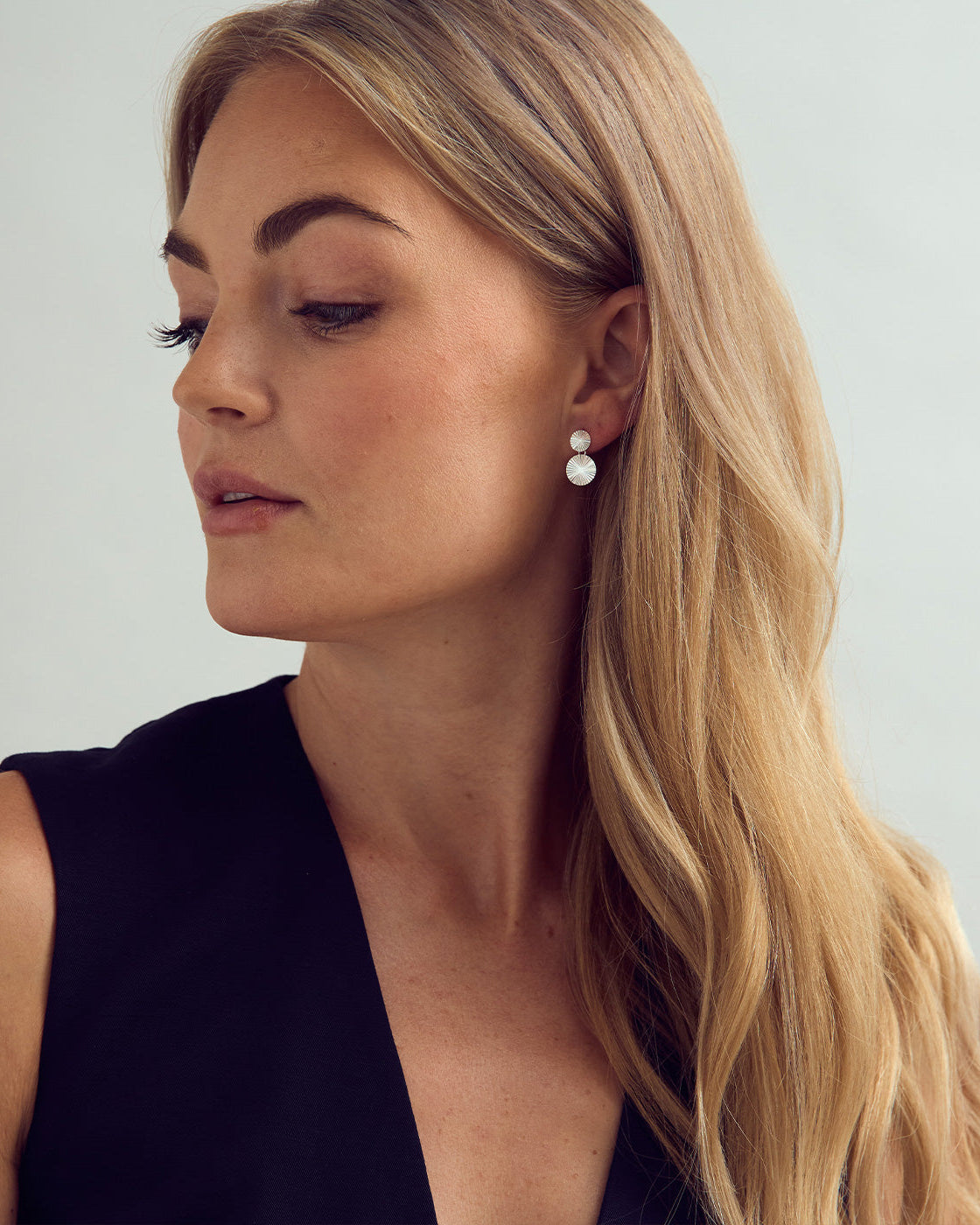 Scarlett Dobbelt Øreringe - Sølvbelagt