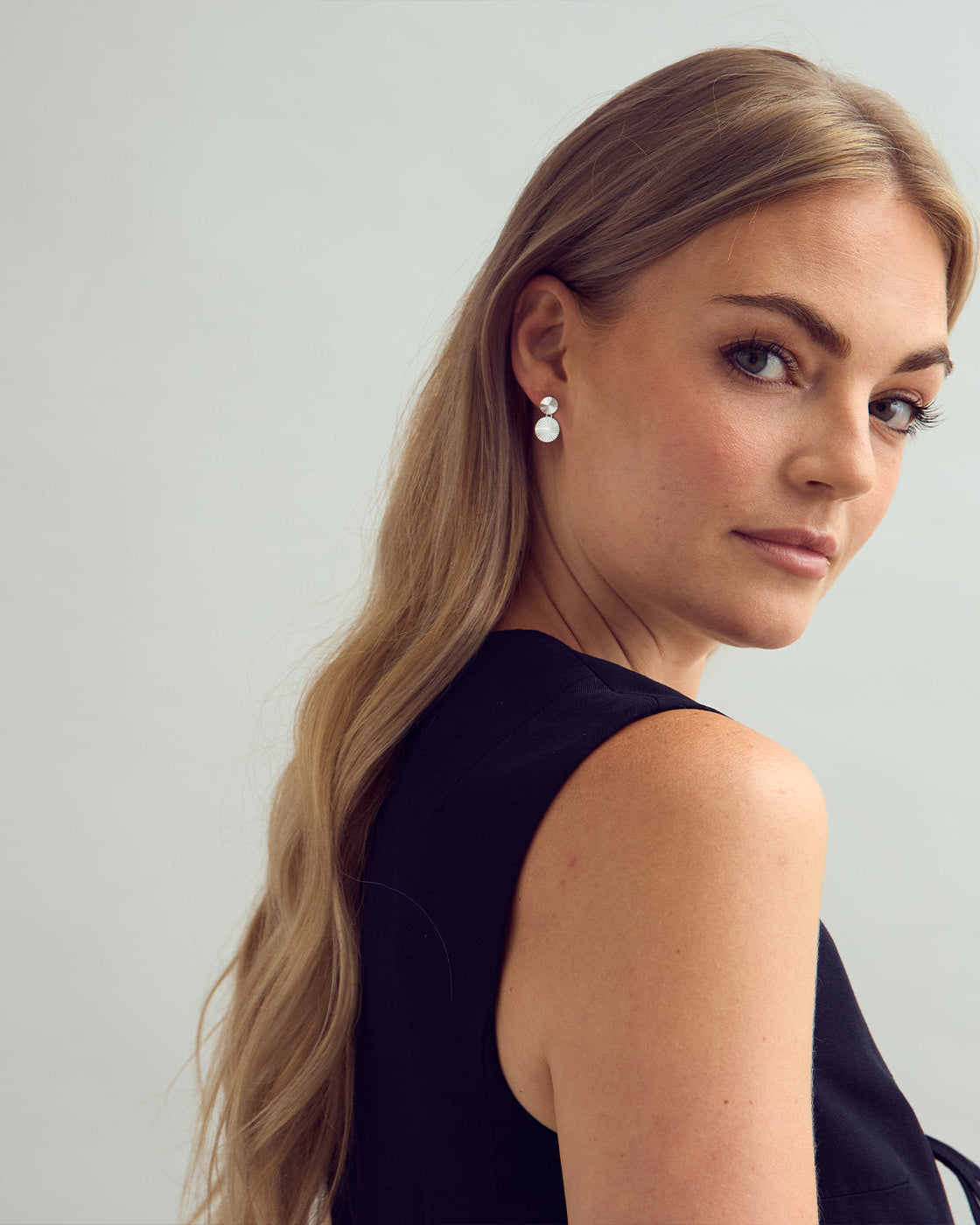 Scarlett Dobbelt Øreringe - Sølvbelagt