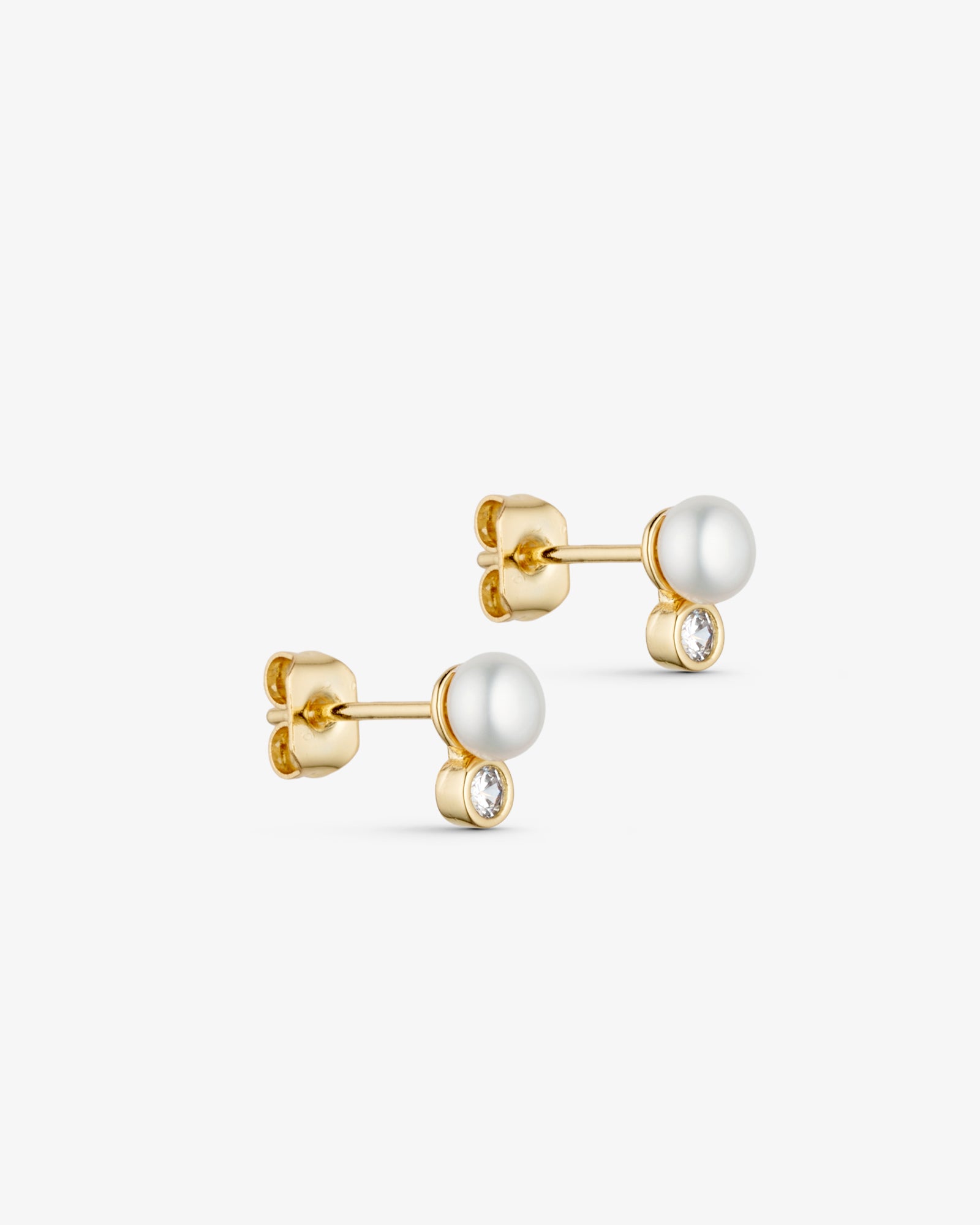 Isola Perle Ørestikkere - Zirkonia - 18 karat forgyldt