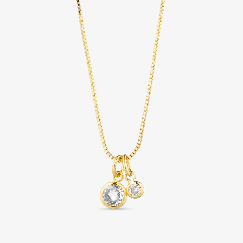 Lili Maria Halskæde - Zirkonia - 18 karat forgyldt